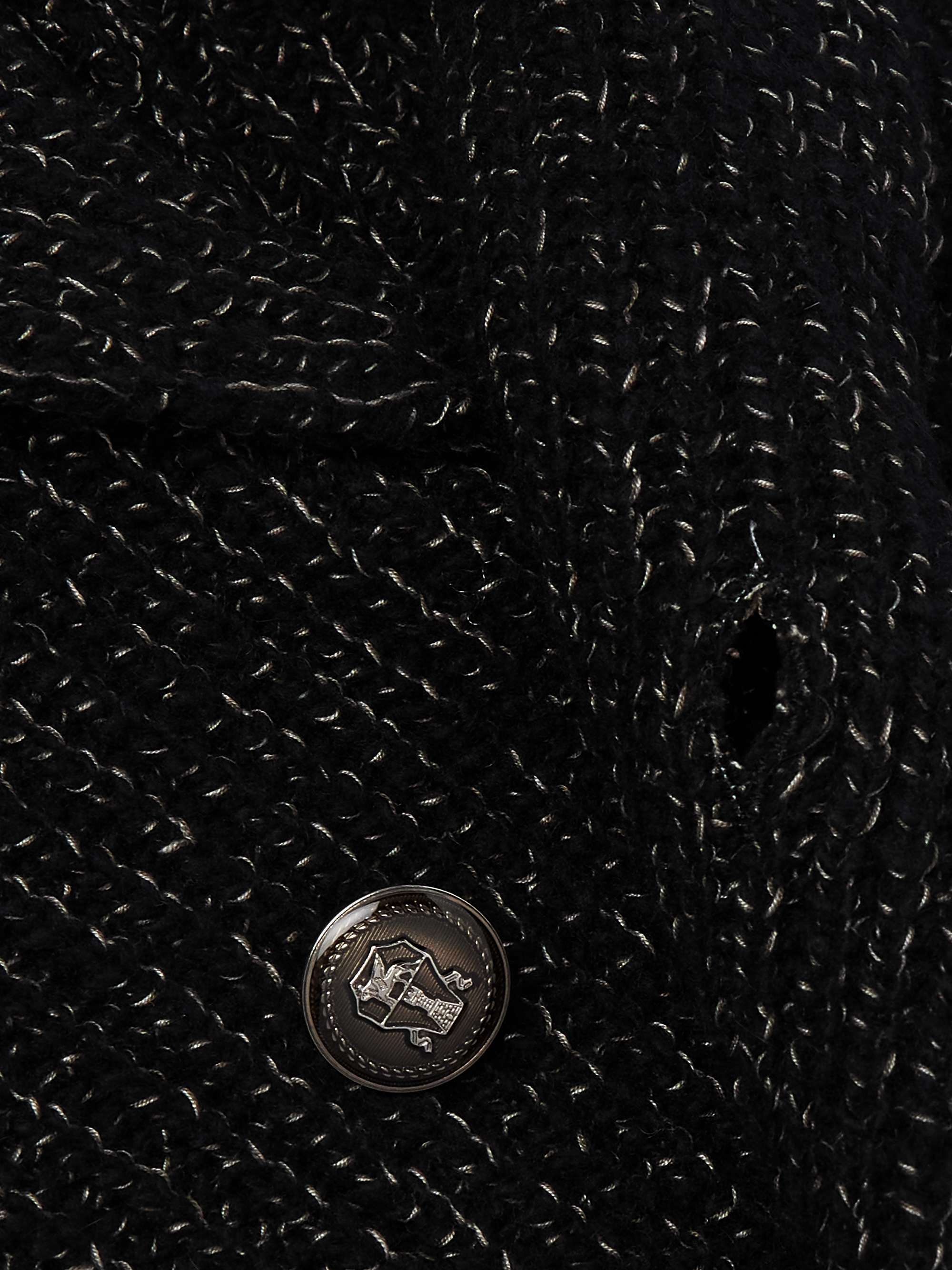 Shawl-Collar Double-Breasted Ribbed Virgin Wool, Silk and Cashmere-Blend Cardigan view
