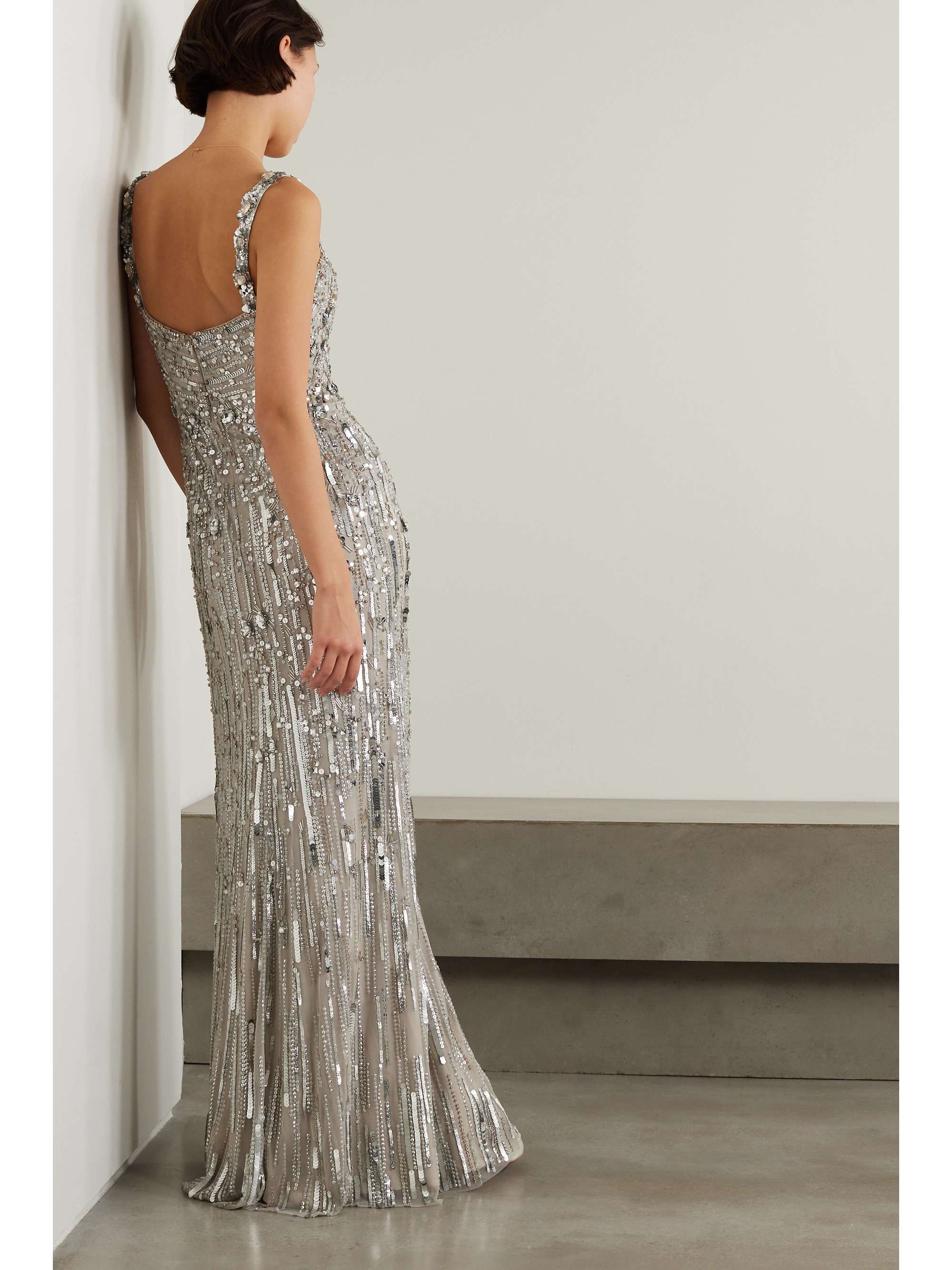 Bright Gem embellished sequined tulle gown view