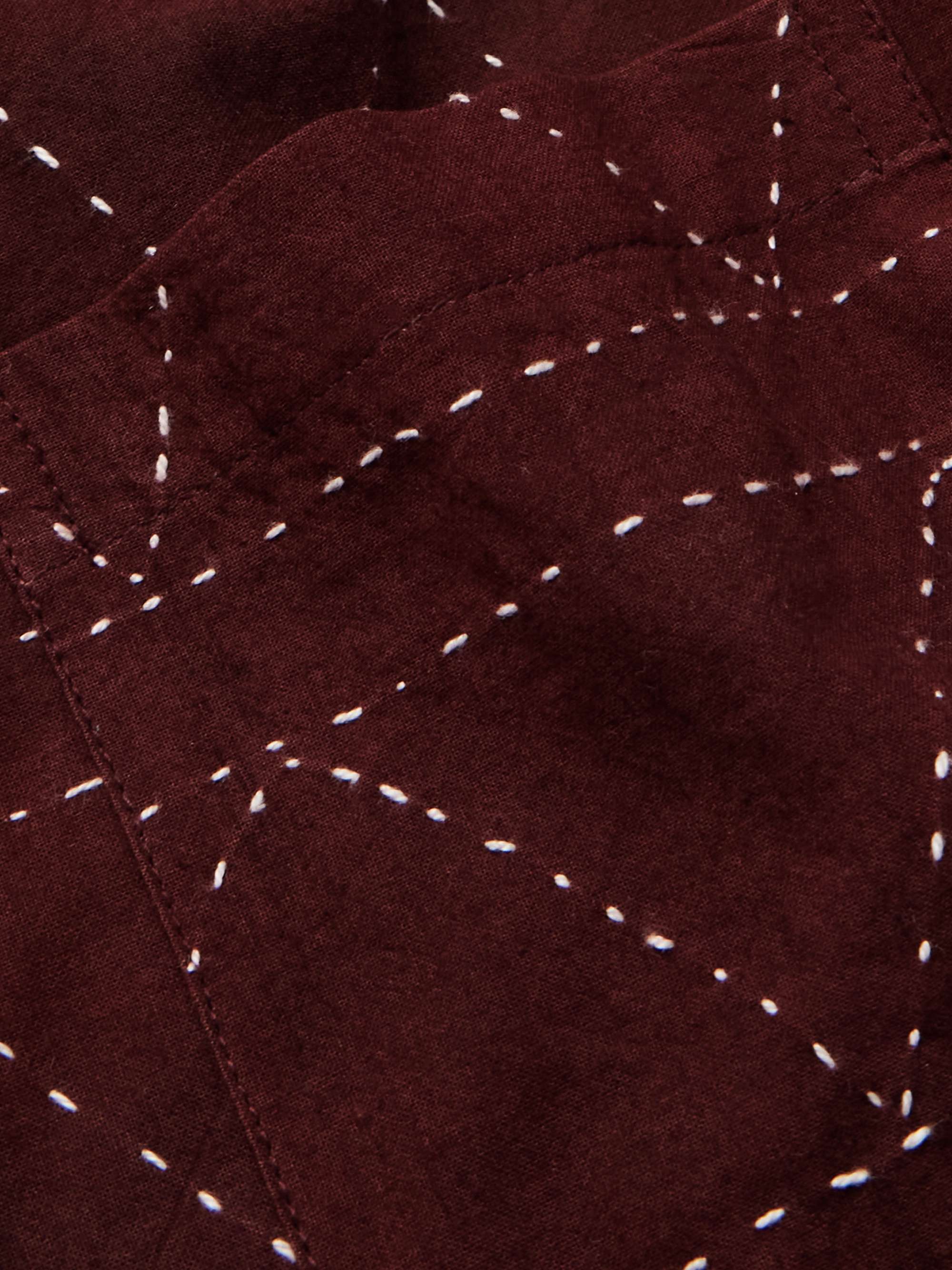 Gianni Convertible-Collar Embroidered Cotton Shirt view