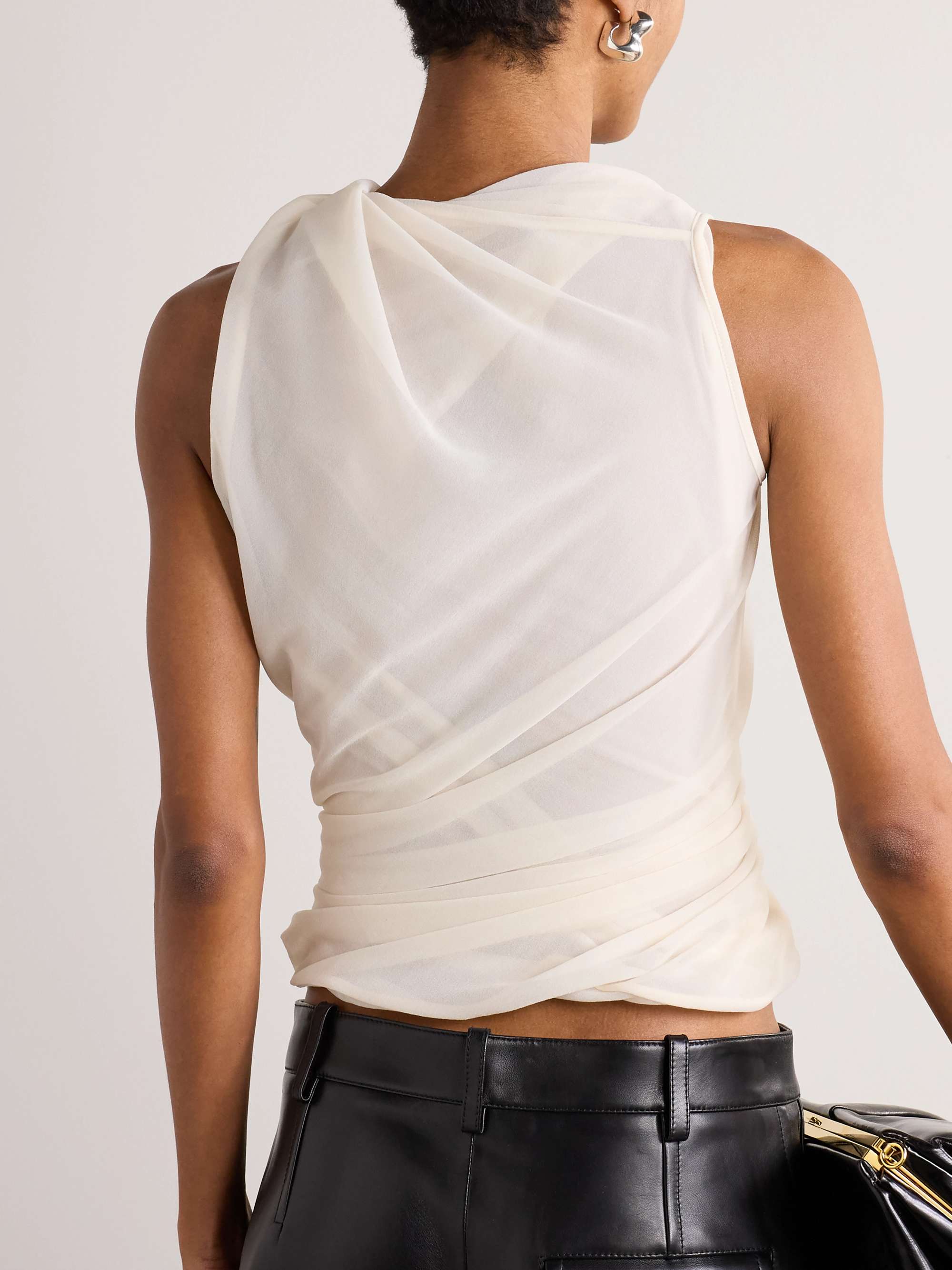 Luna draped organza top view