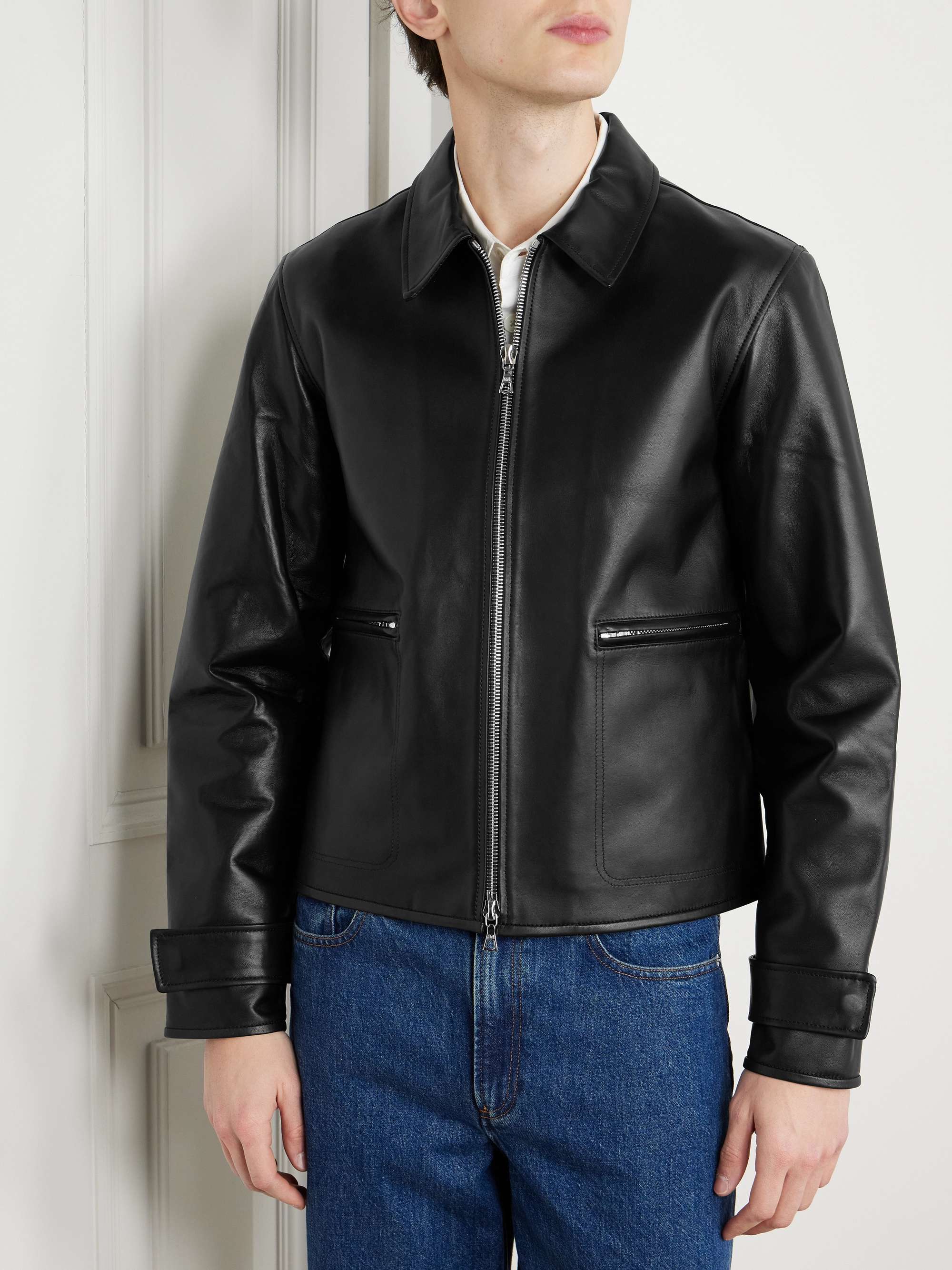 Milan Cropped Leather Jacket view