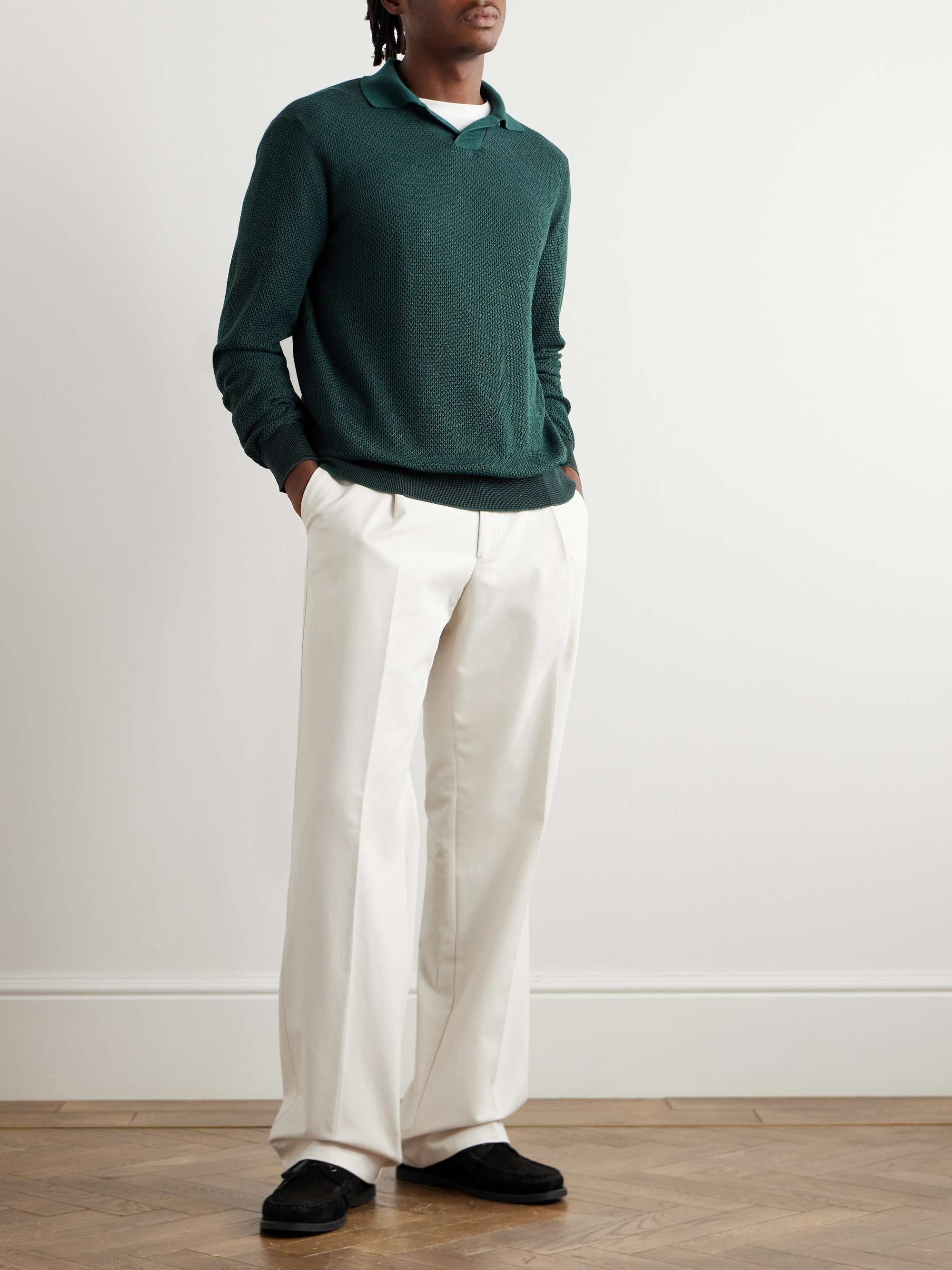 Sailor Textured Virgin Wool Polo Shirt view