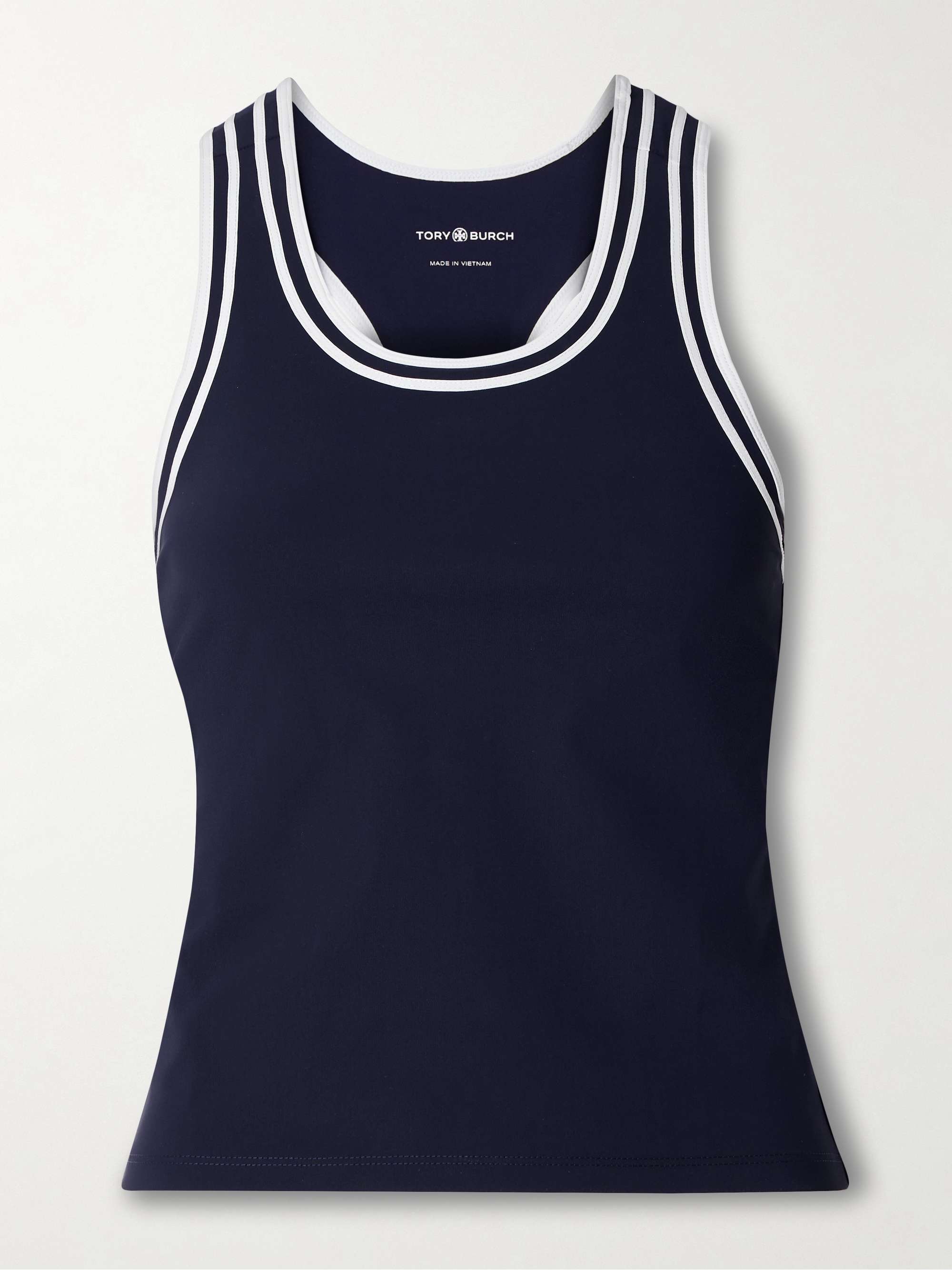 Striped stretch-jersey tank view