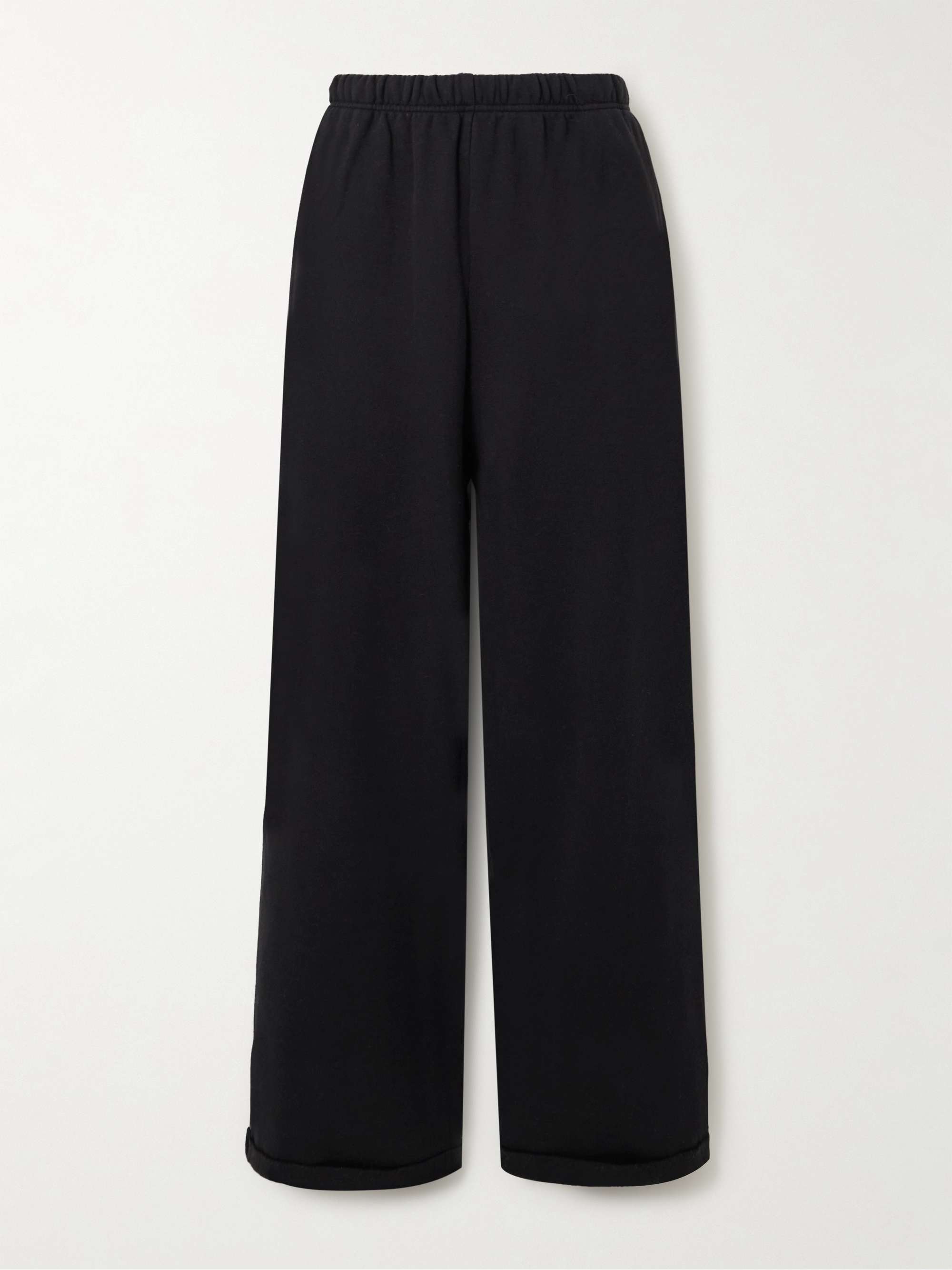 Cotton-blend jersey straight-leg track pants view