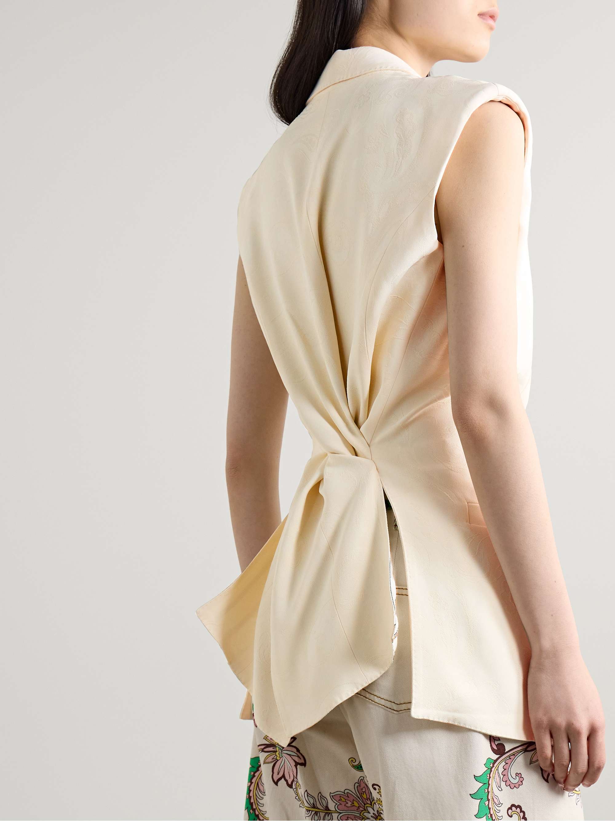 Floral-jacquard vest view