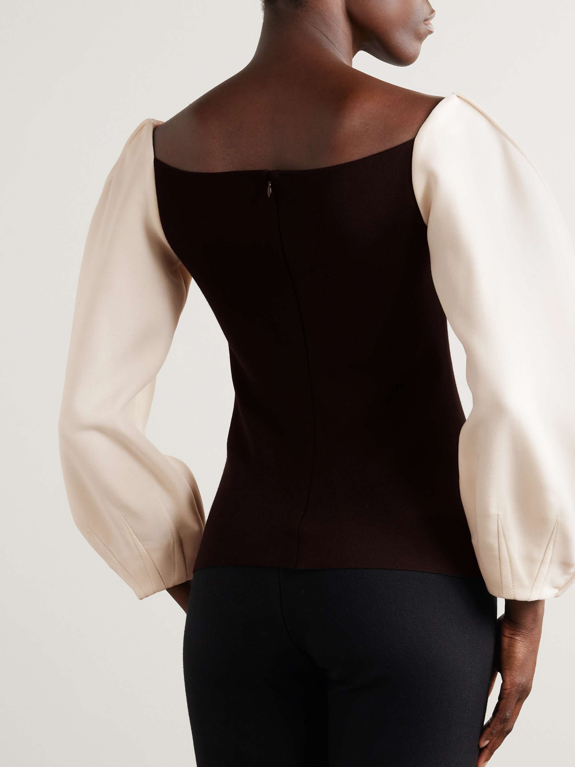 Enoch wool-crepe and silk cropped top view