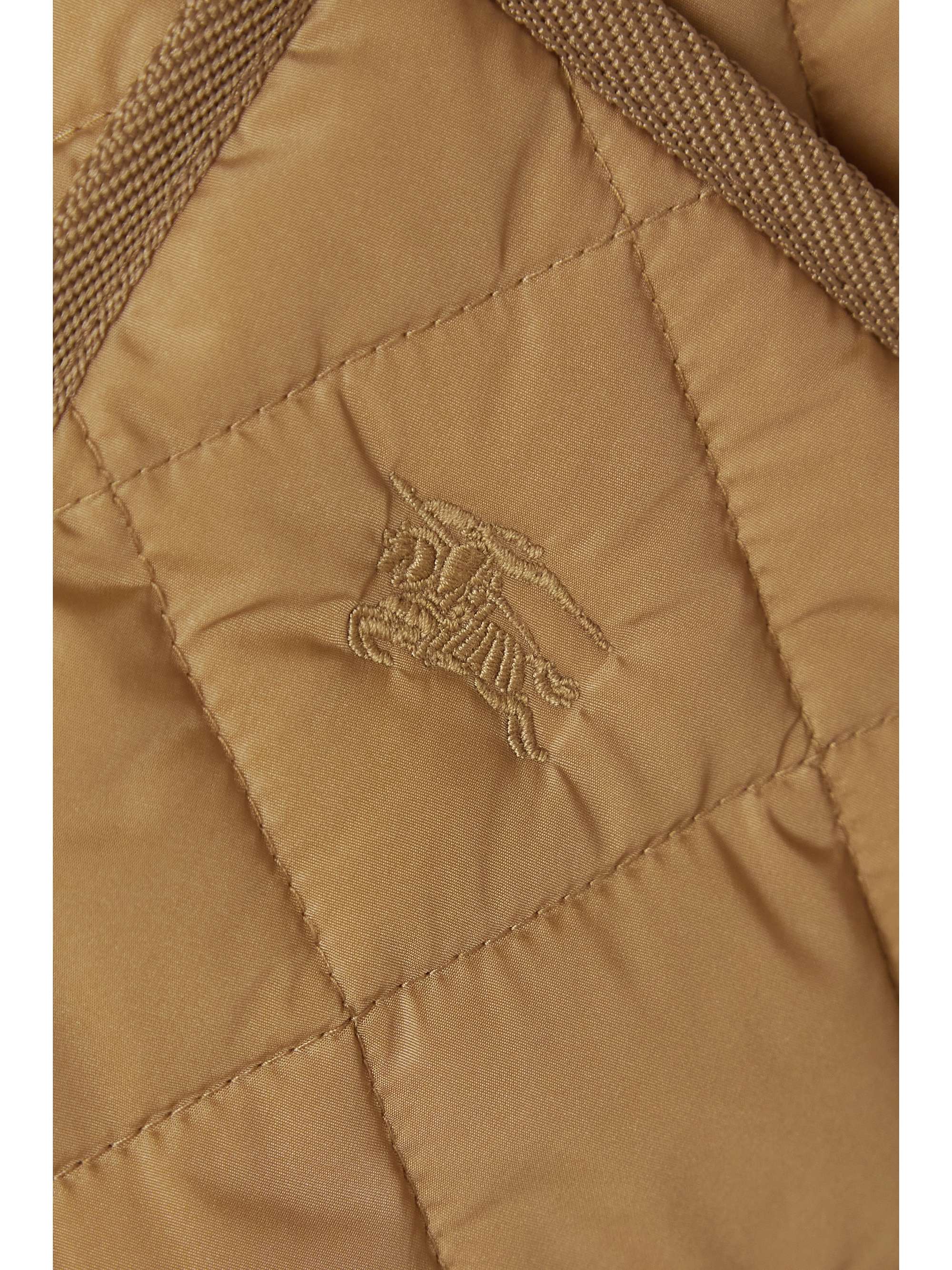 Hooded corduroy-trimmed quilted shell jacket view