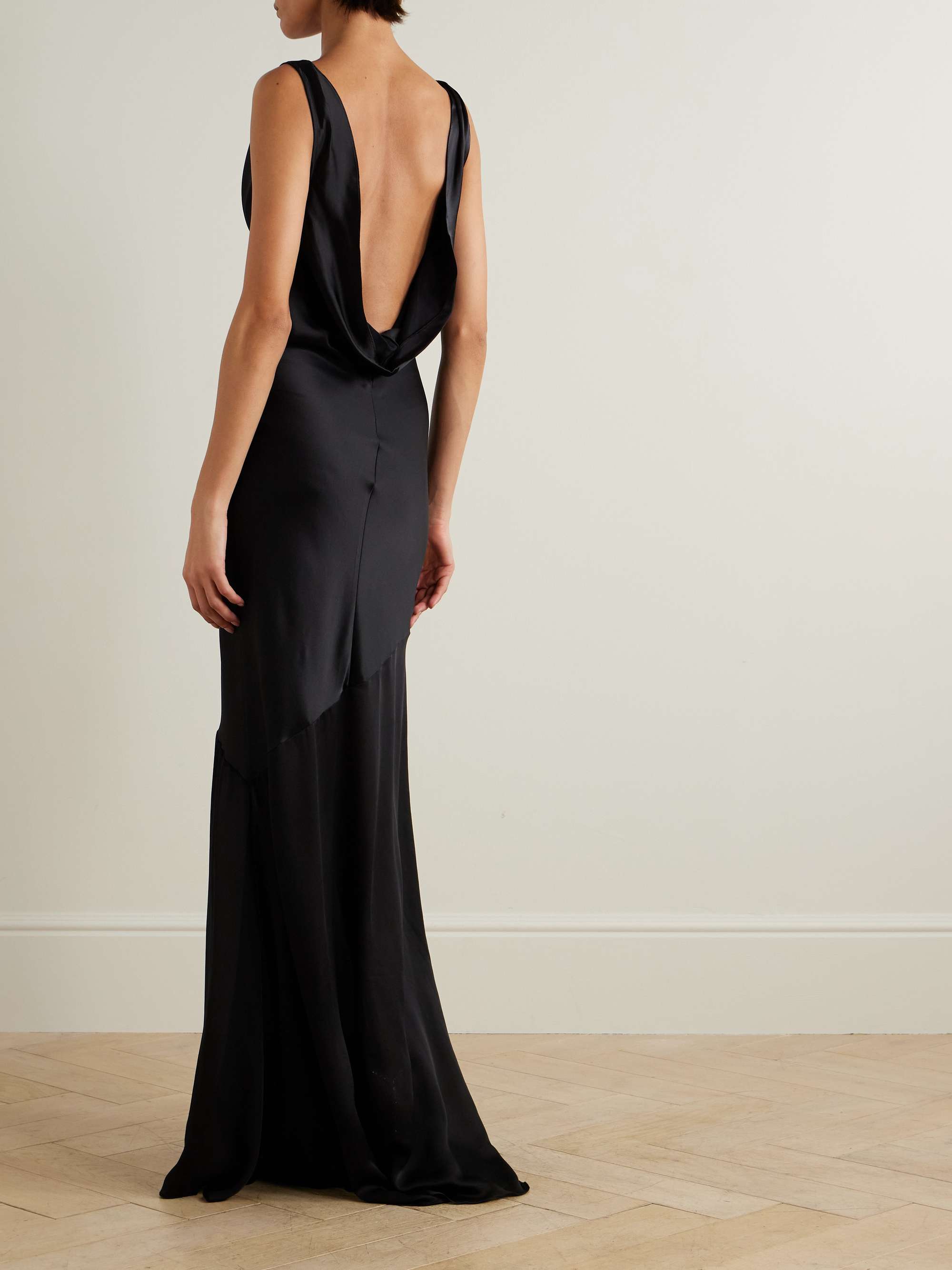 Deep Cowl silk-satin maxi dress view