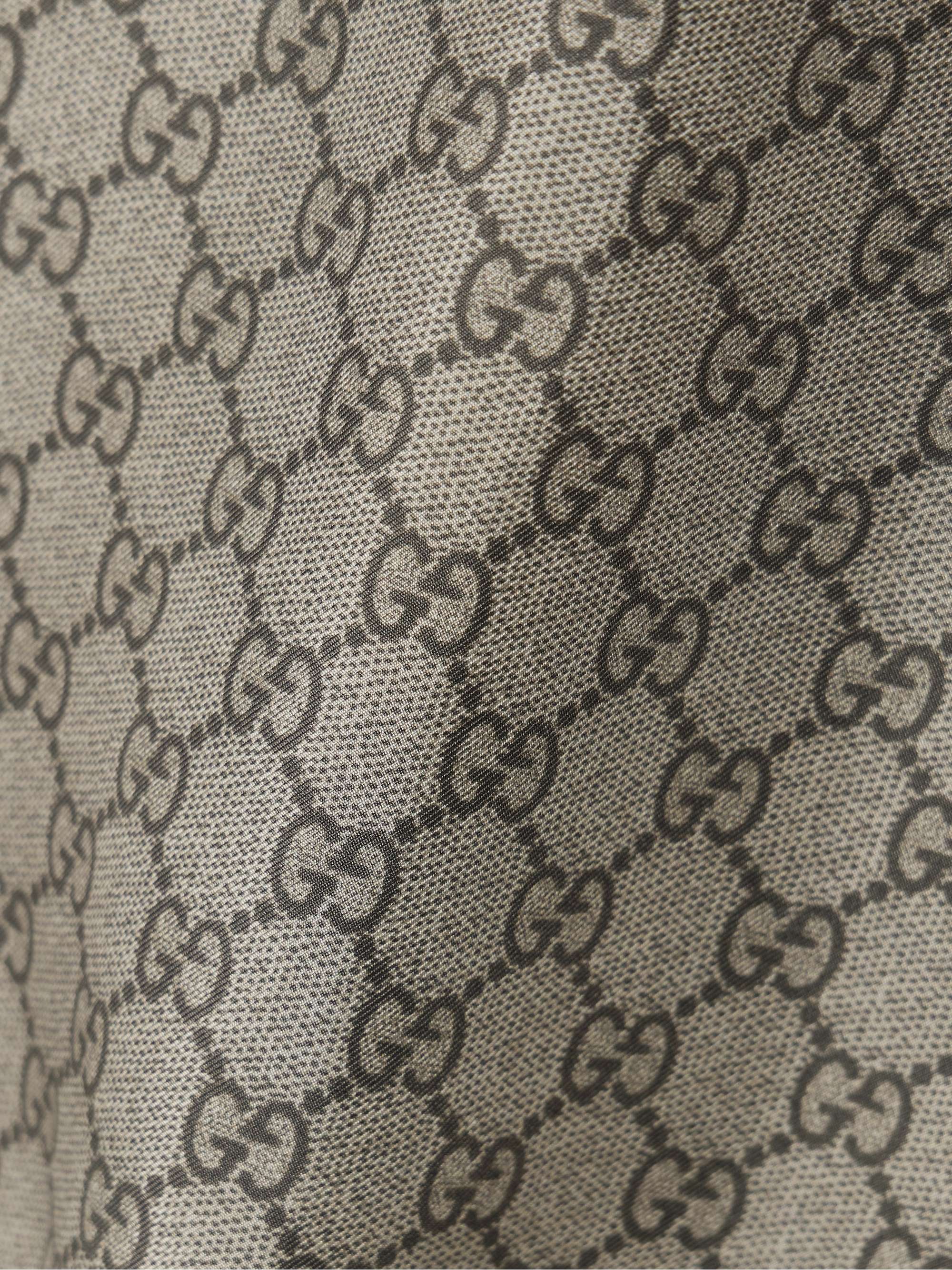 GG Supreme cropped printed silk-twill top view