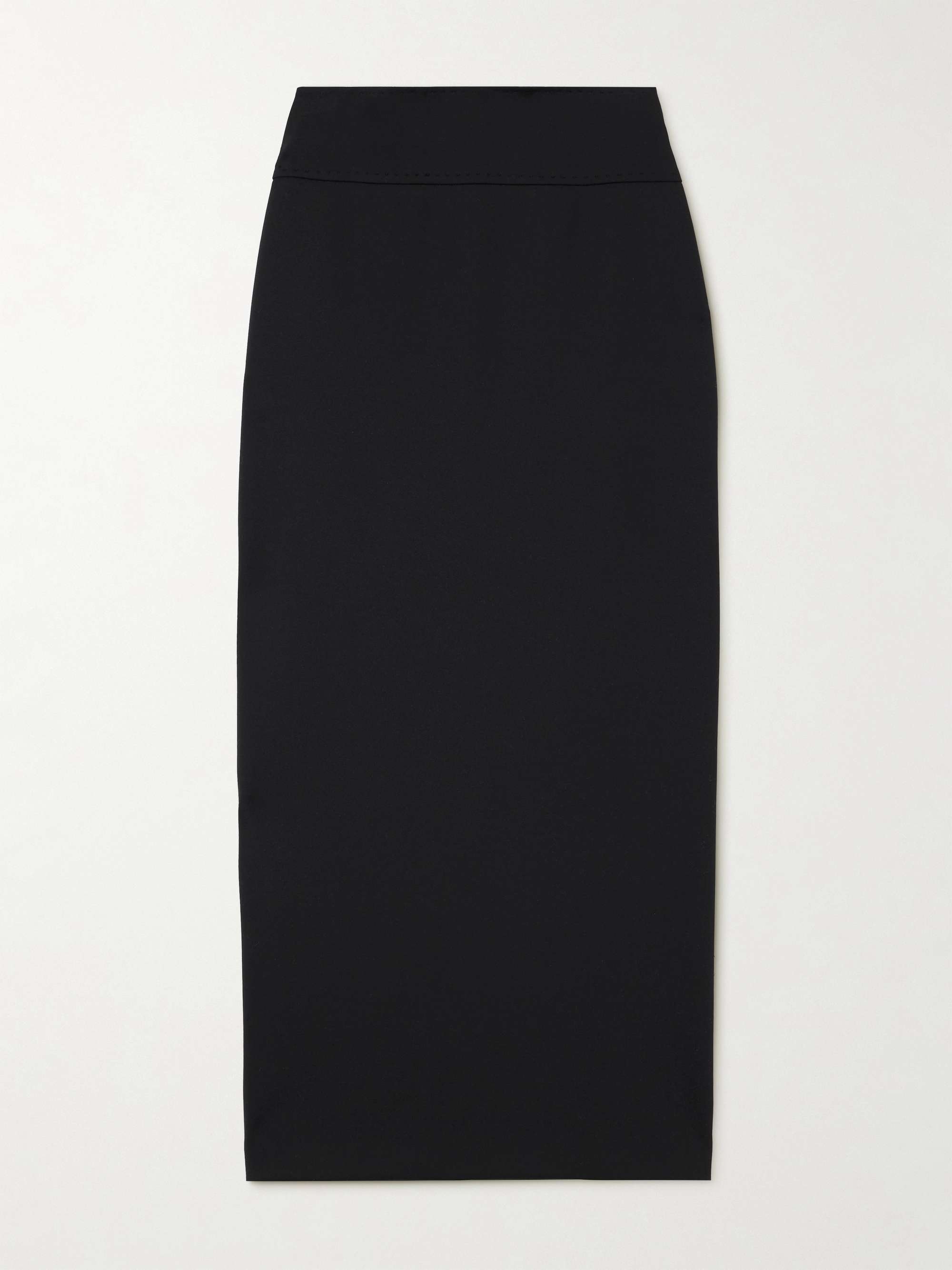 Stretch-twill midi skirt view