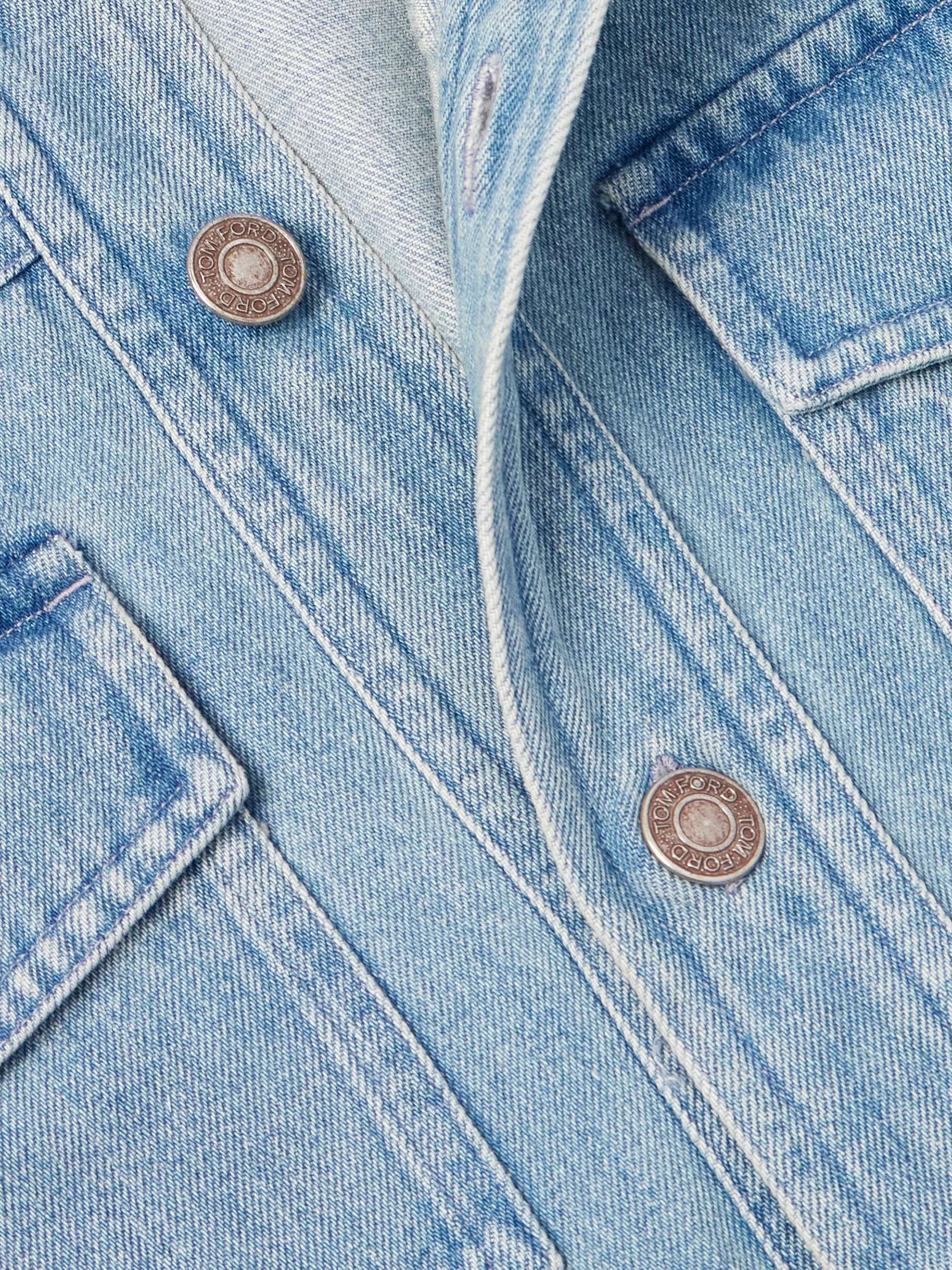 Slim-Fit Washed-Denim Overshirt view