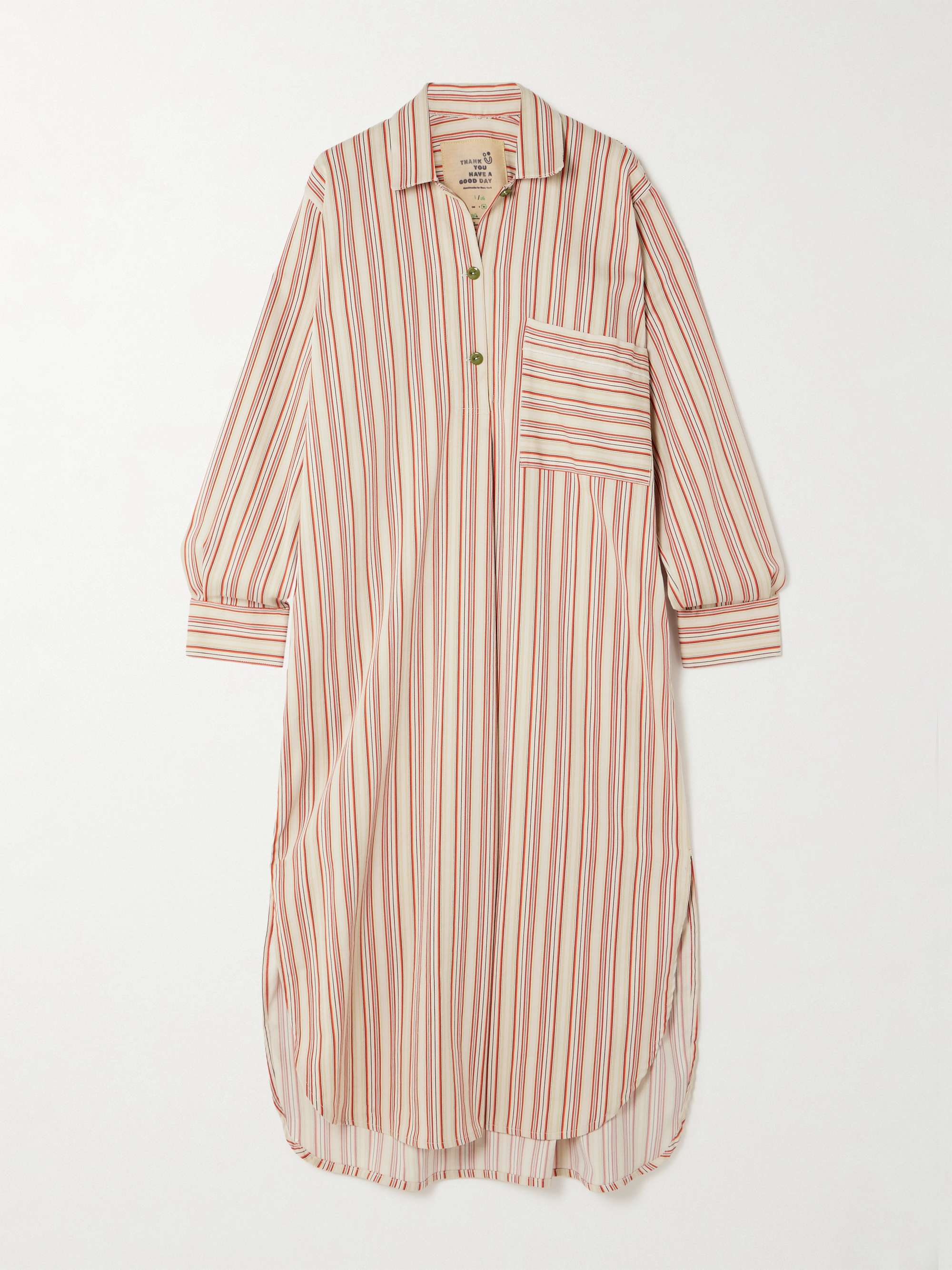 Hutton striped cotton-blend tunic view