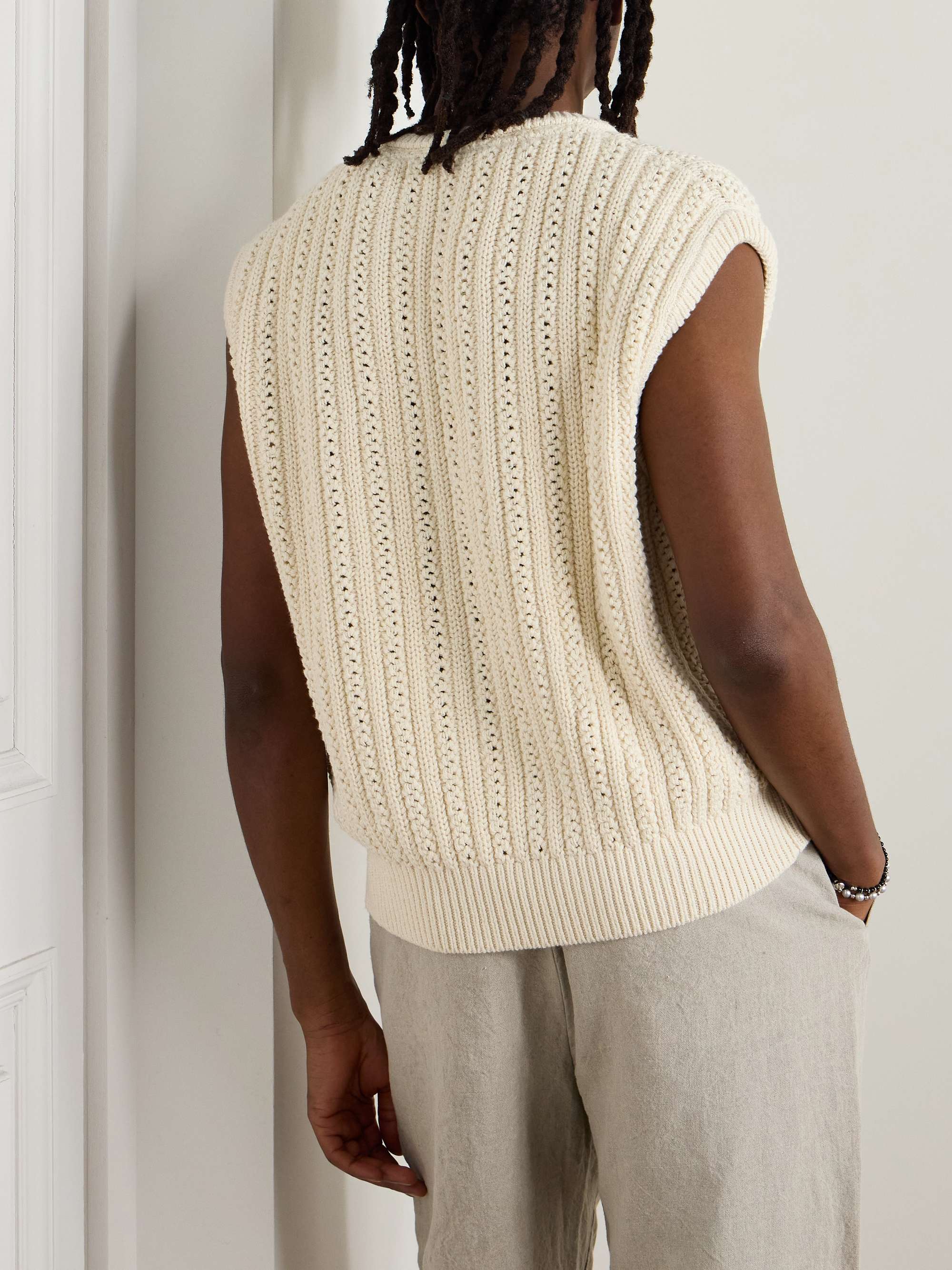 Vinay Garment-Dyed Ribbed-Knit Cotton Vest view