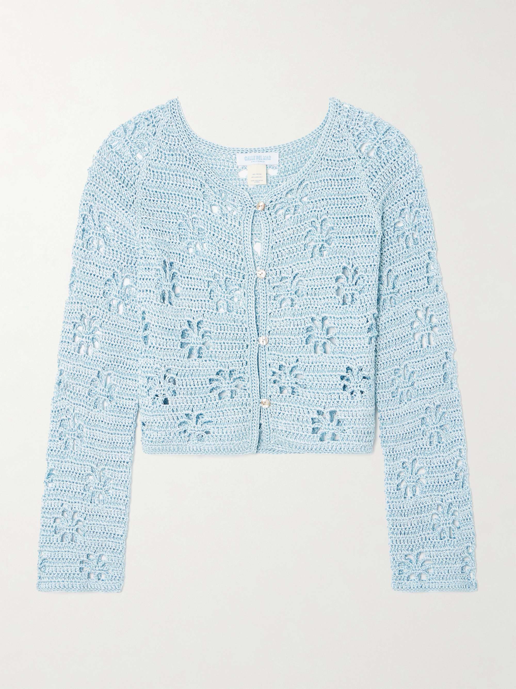 Cropped crocheted cardigan view