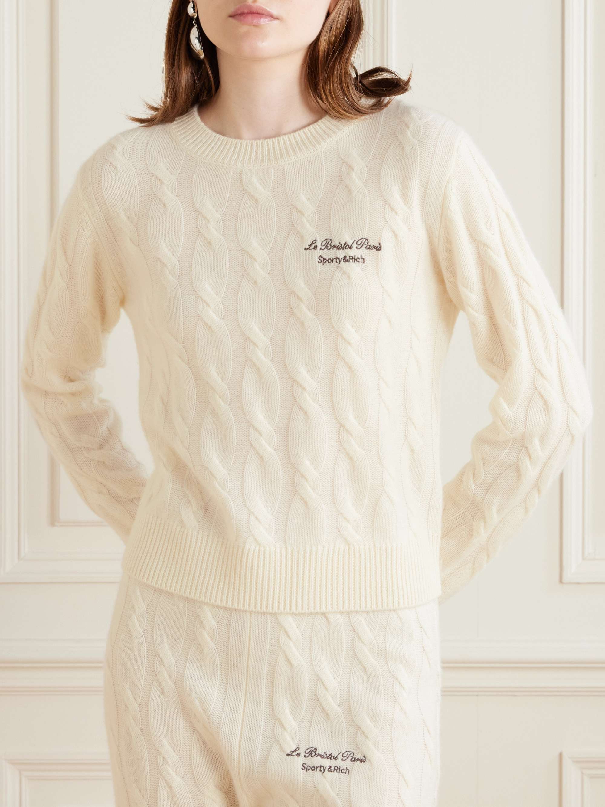 + Le Bristol Paris Faubourg cable-knit cashmere and wool-blend sweater view