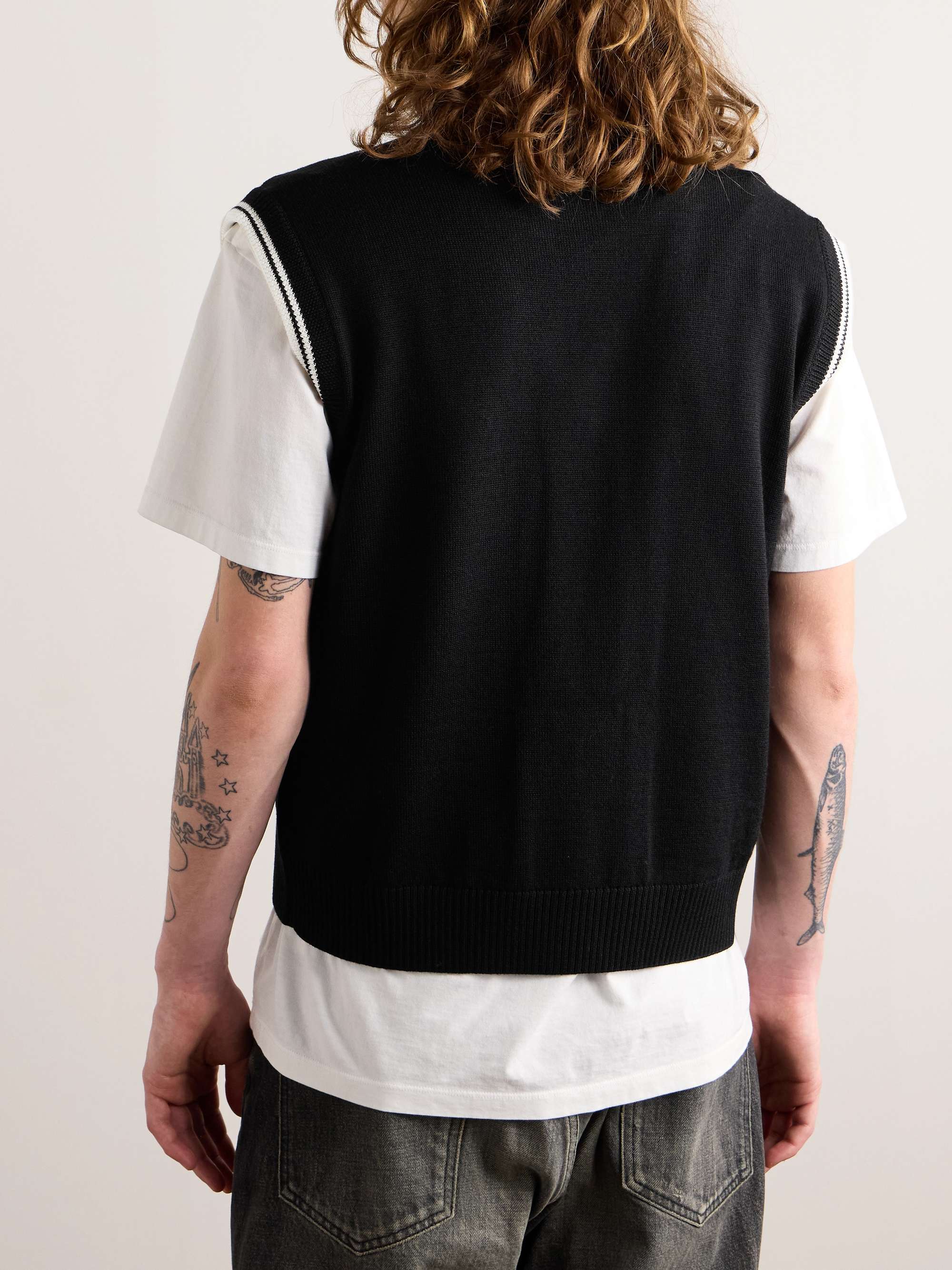 Logo-Embroidered Wool Sweater Vest view