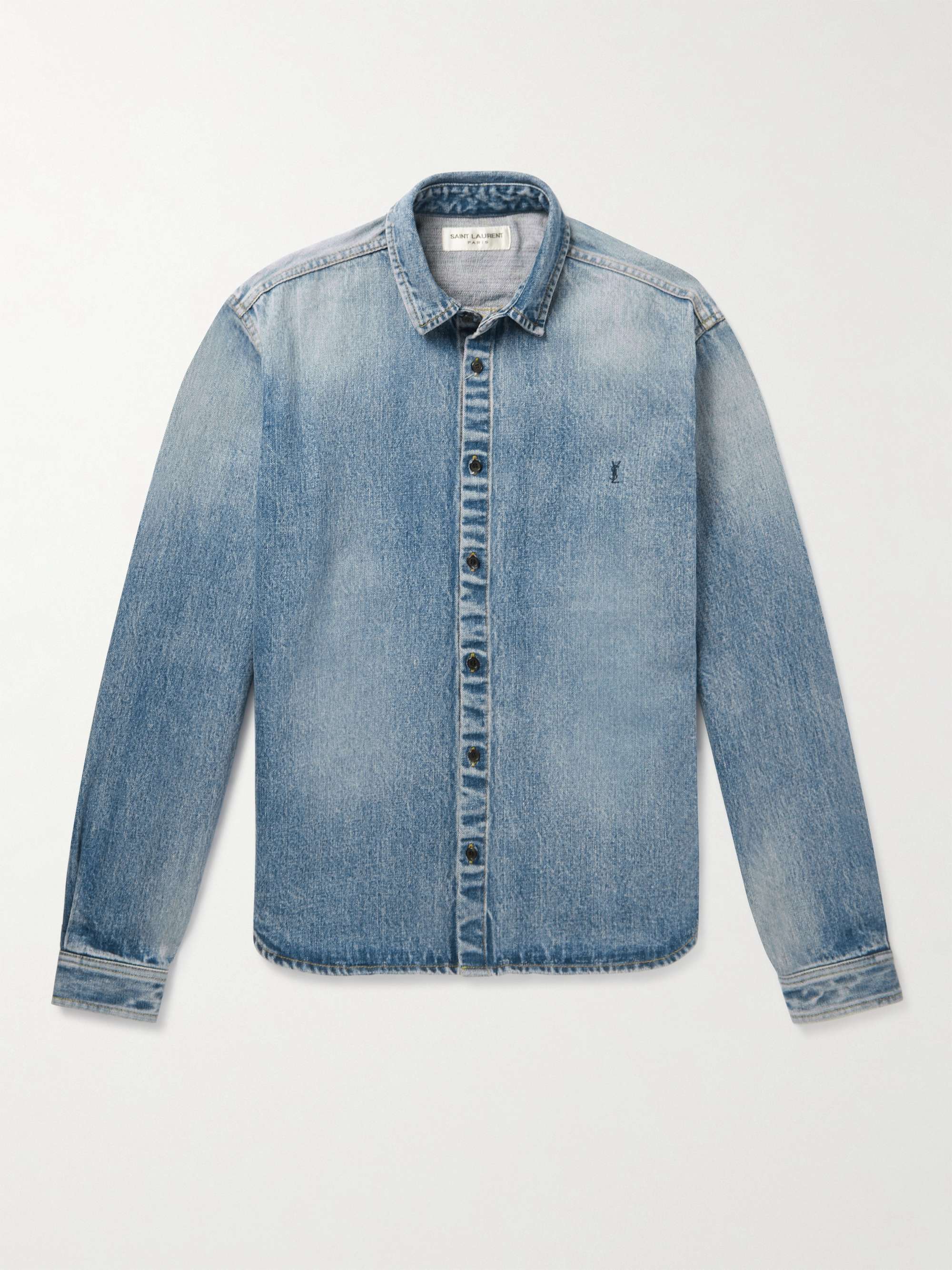 Logo-Embroidered Denim Shirt view