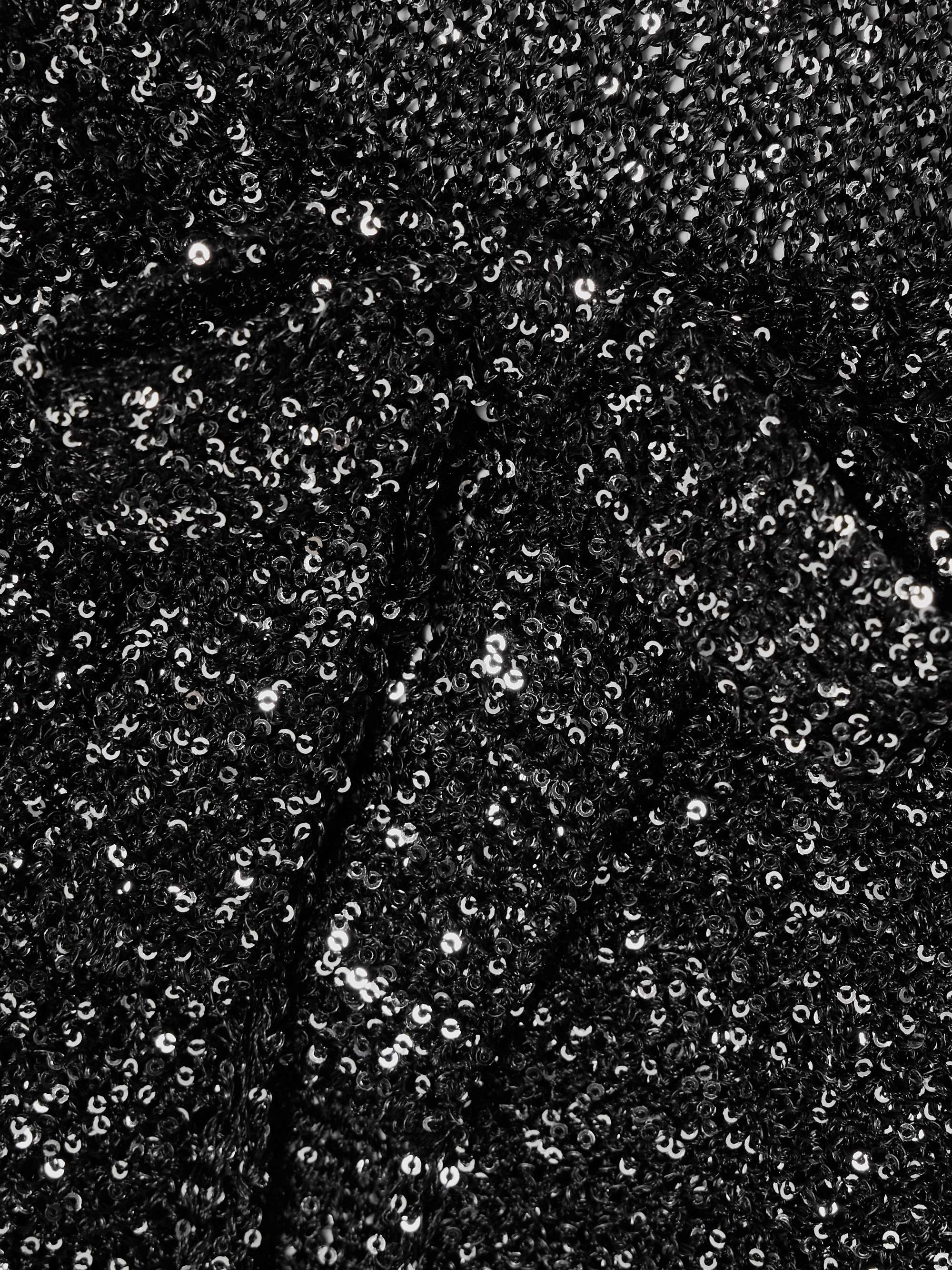 Tie-detailed sequined knitted tank view