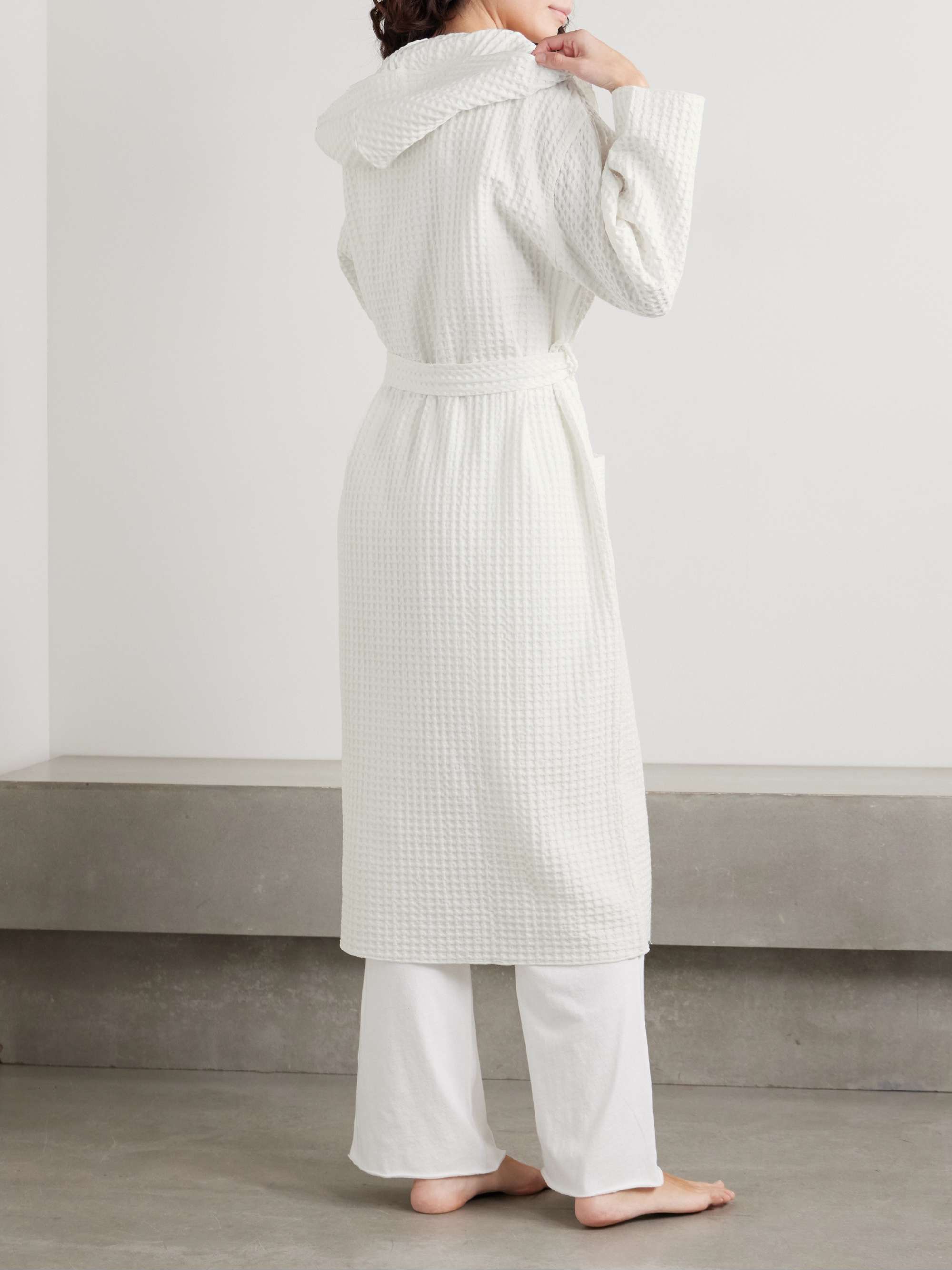 Wellness waffle-knit organic cotton robe view