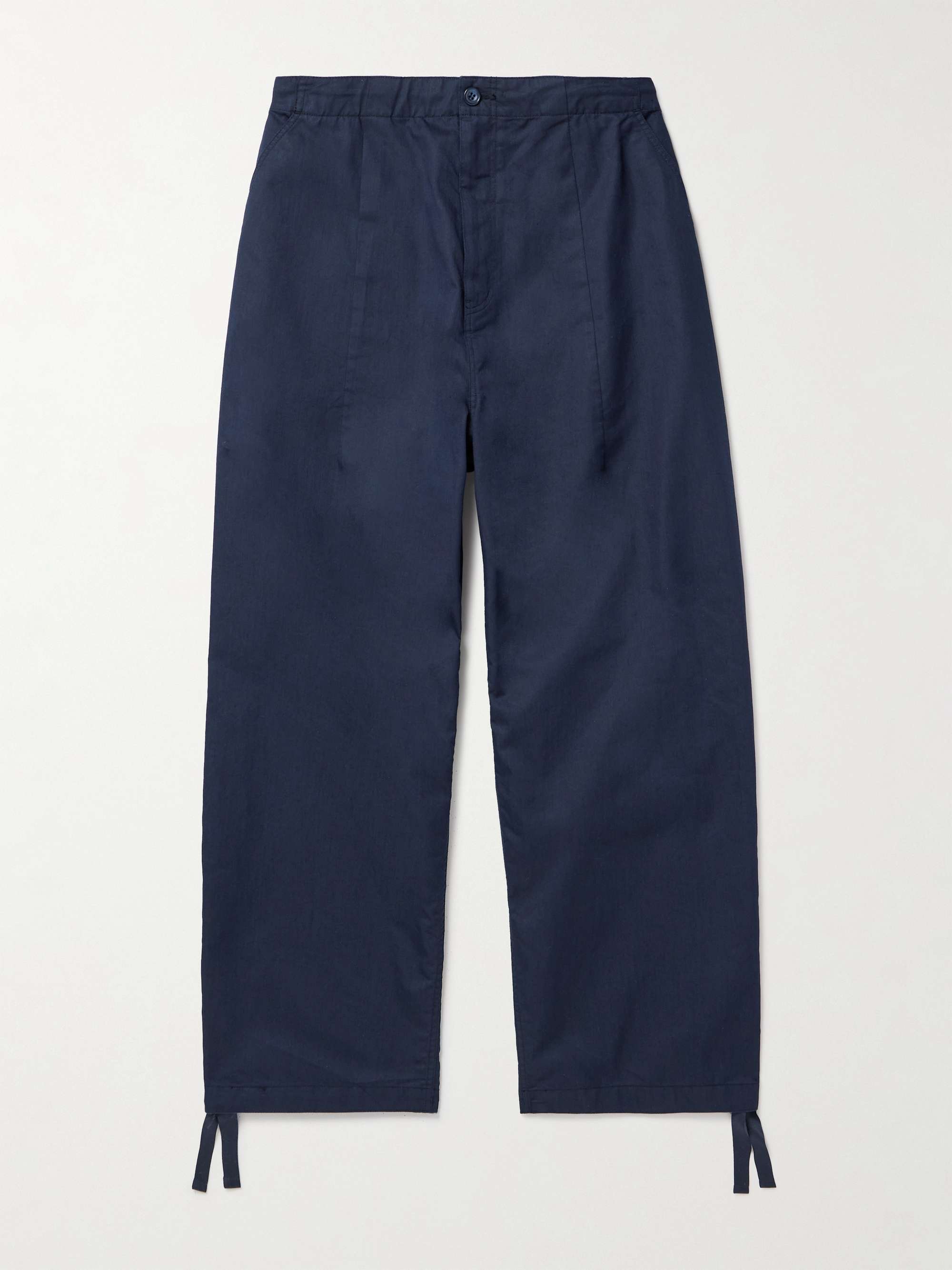 Wide-Leg Cotton-Blend Trousers view