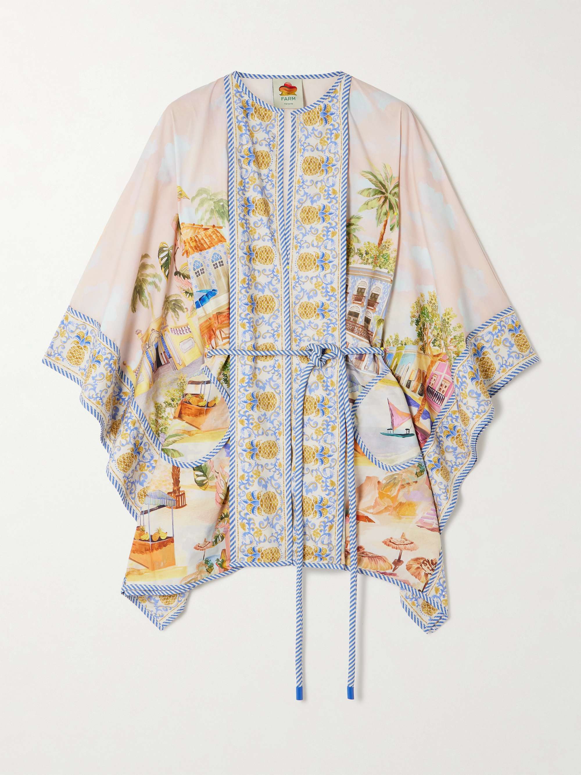 Aracati belted printed organic cotton-poplin tunic view