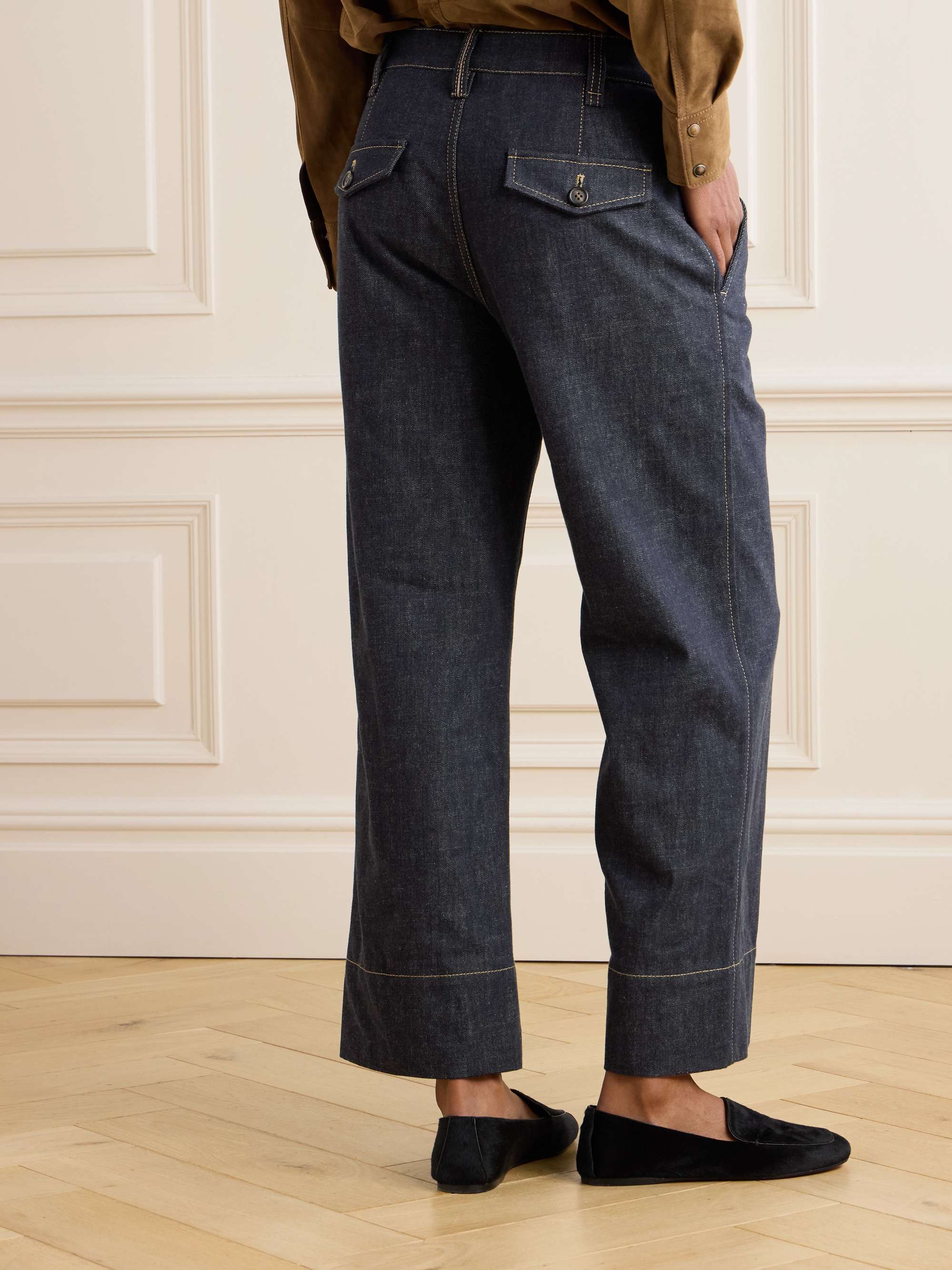 Cropped mid-rise wide-leg jeans view