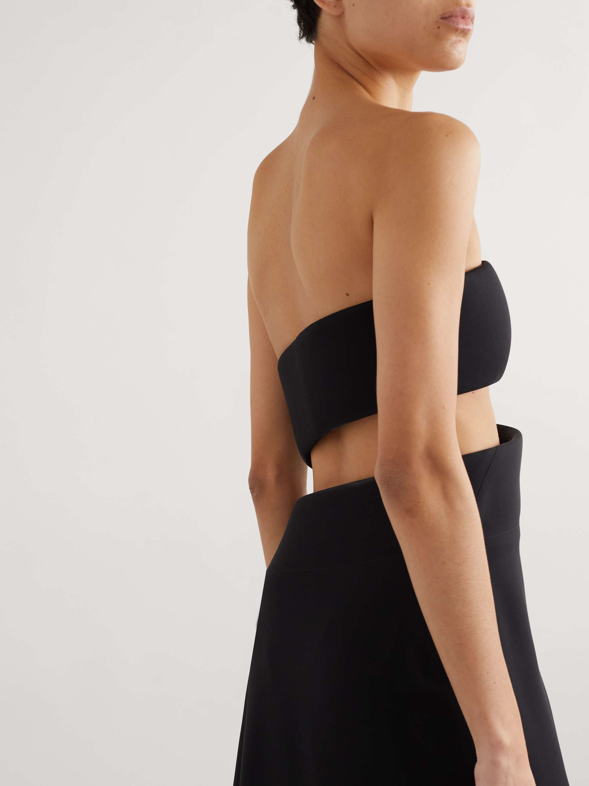 Spiral strapless bustier silk and wool-blend gown view