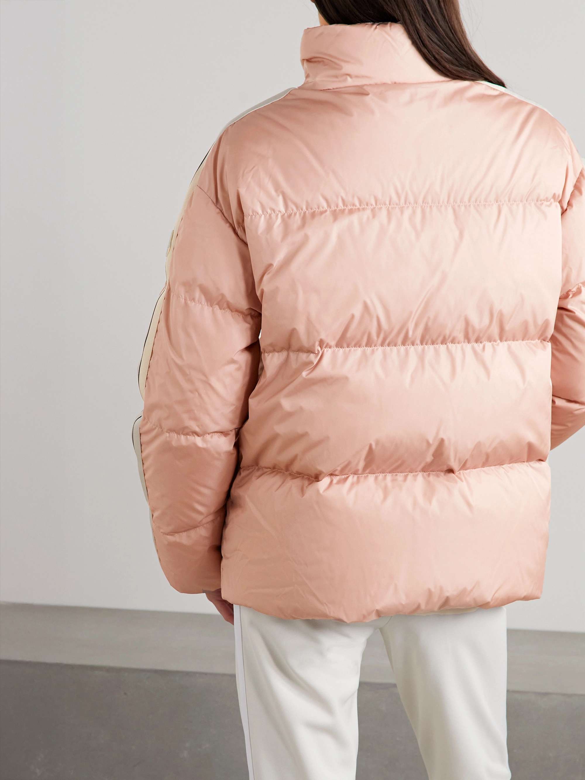 + Palm Angels Rodman striped quilted shell down jacket view