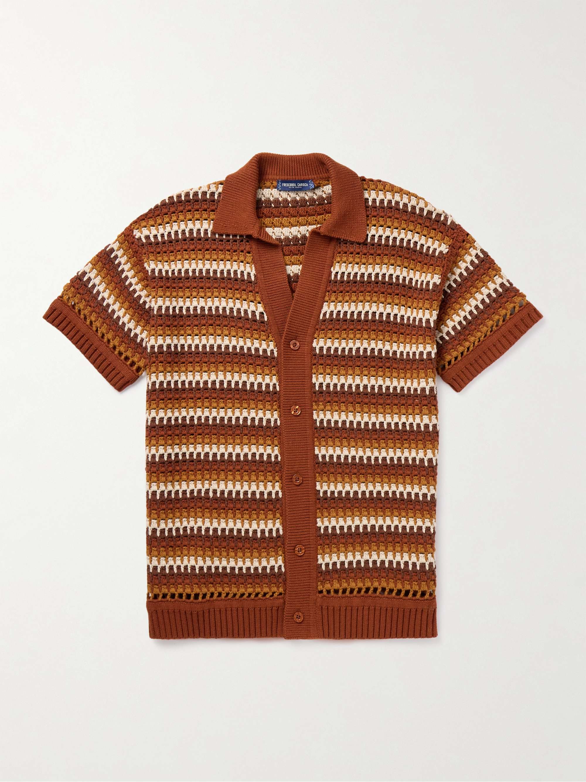 Pinto Striped Crocheted Cotton Shirt view