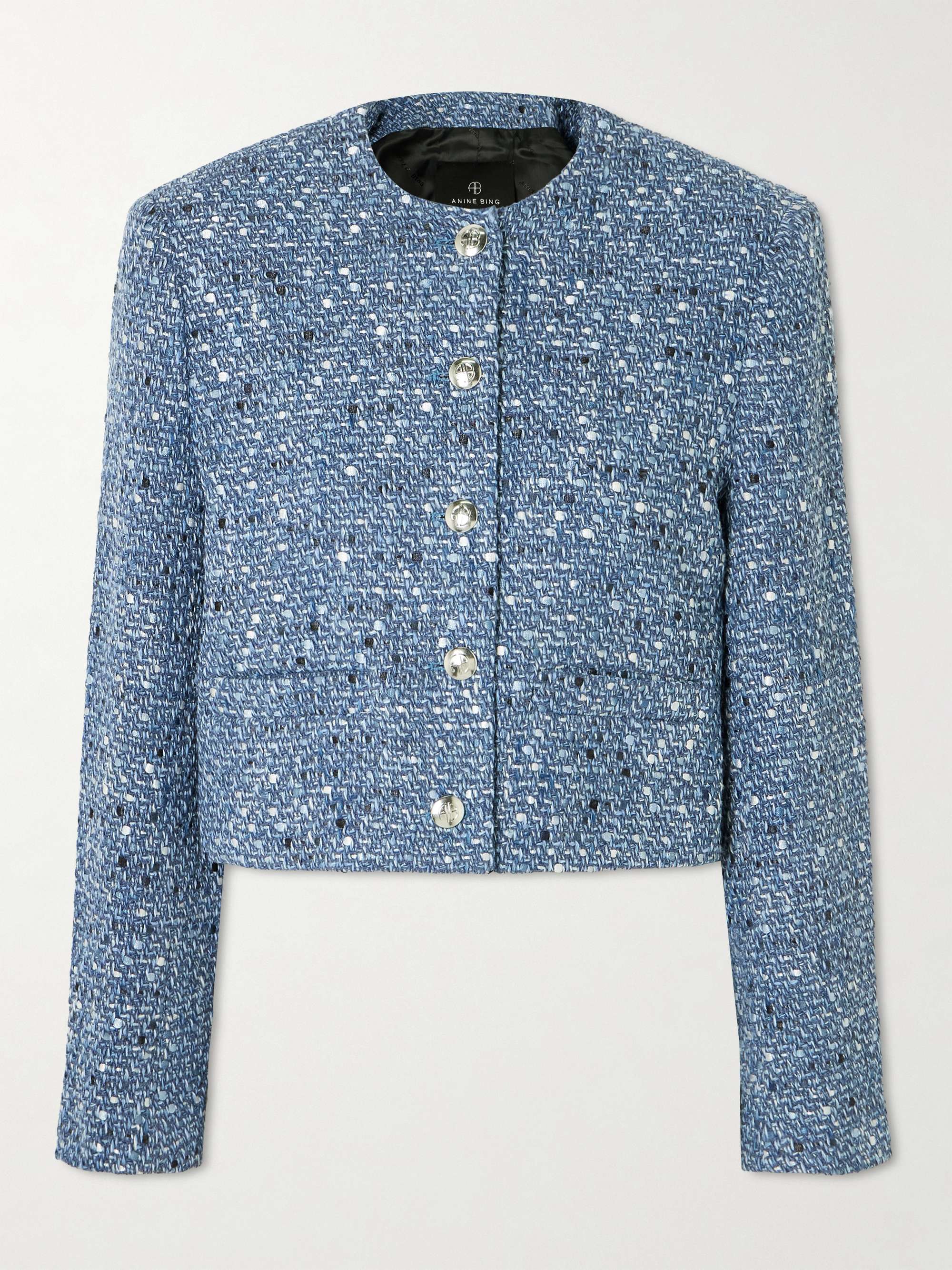 Amber cotton-blend tweed jacket view