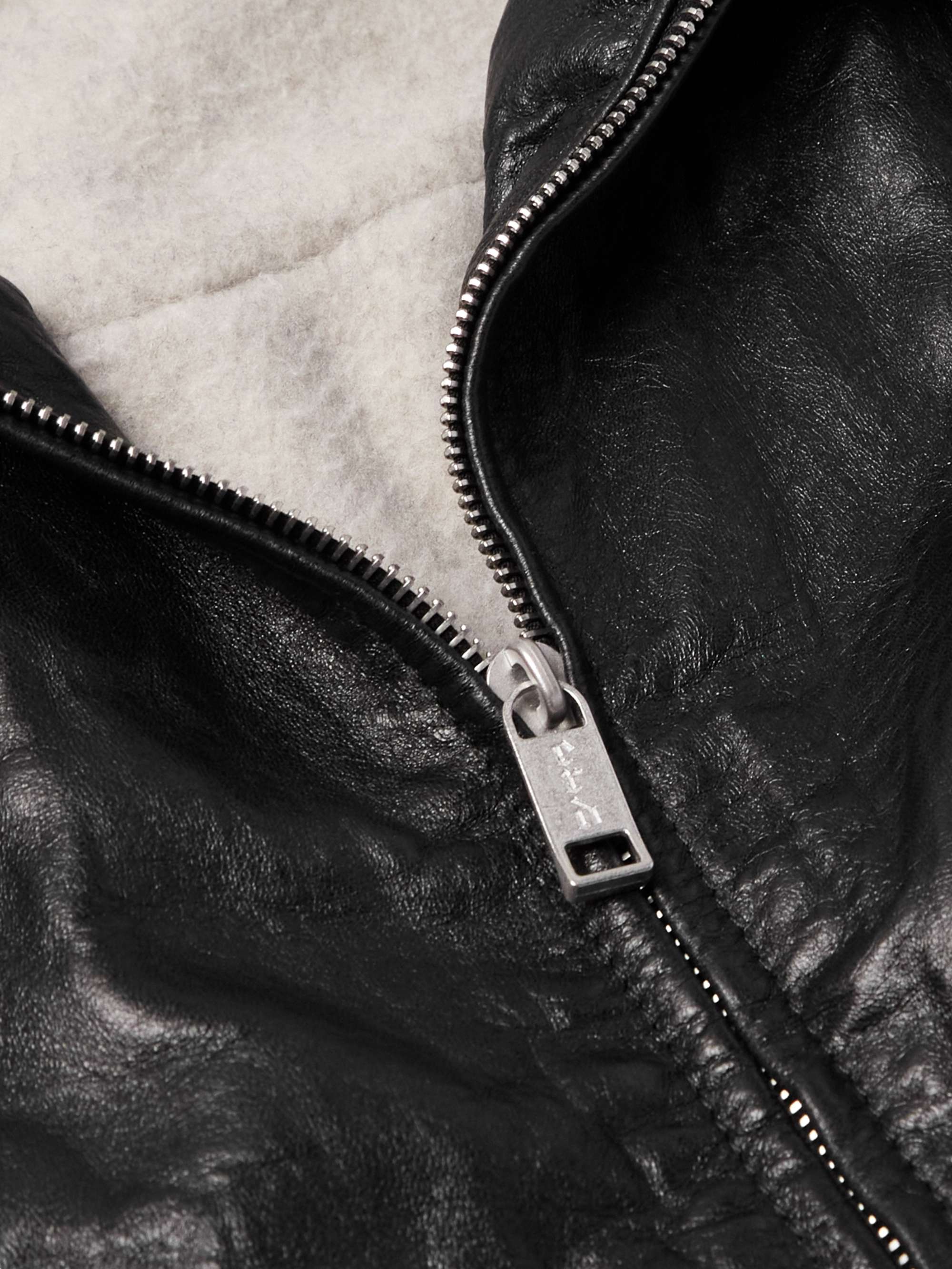 Glossed-Leather Biker Jacket view