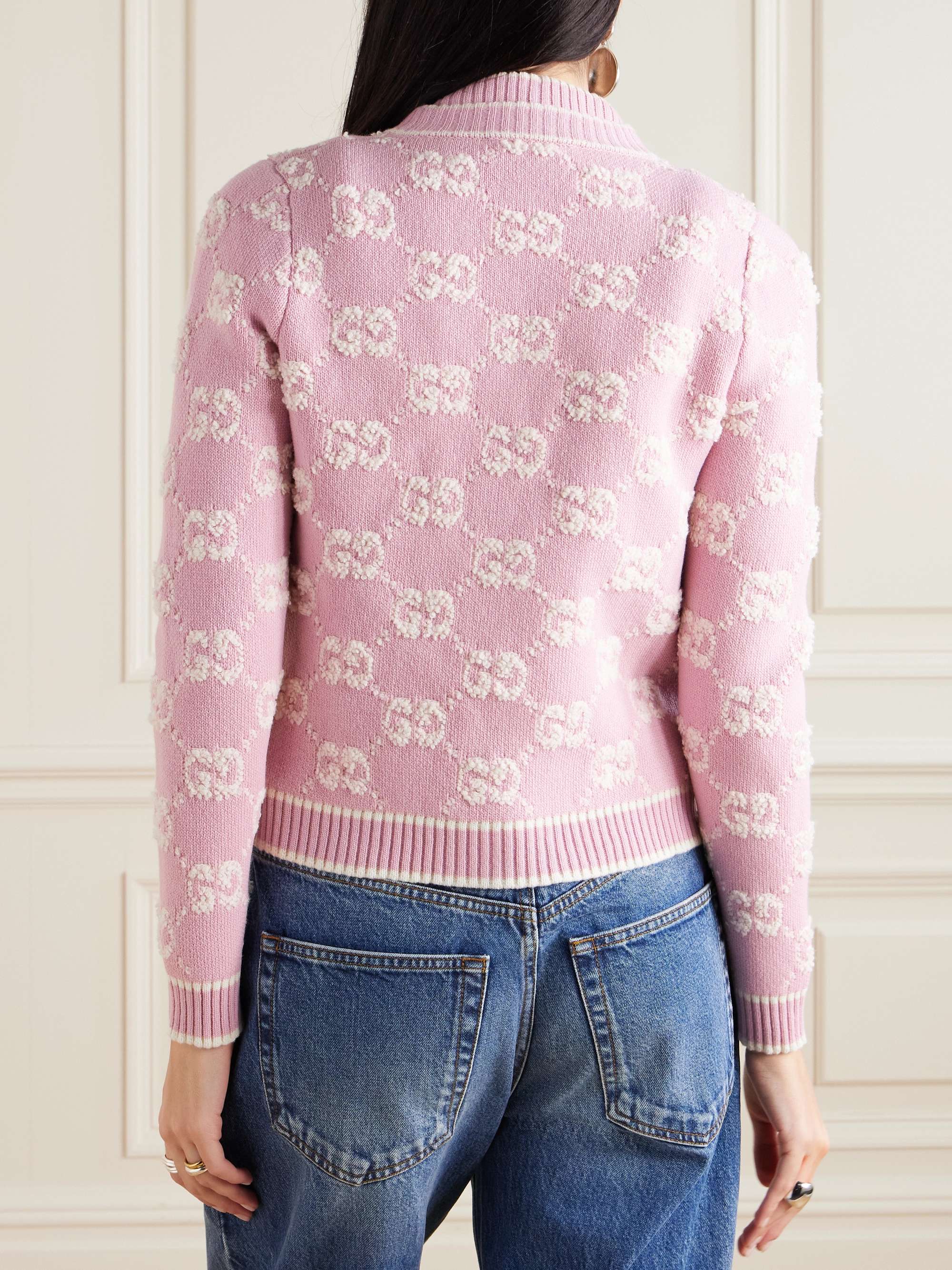 Wool bouclé-jacquard cardigan view