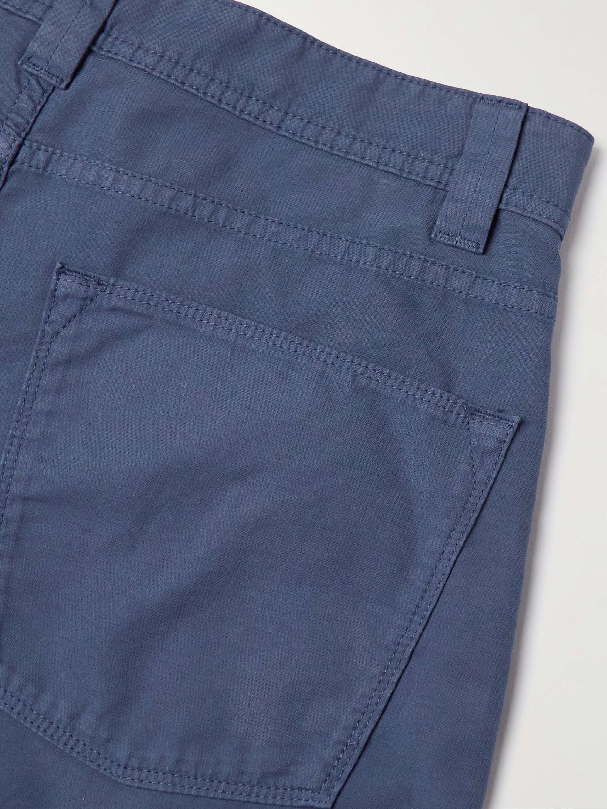 Slim-Fit Garment-Dyed Cotton-Blend Trousers view