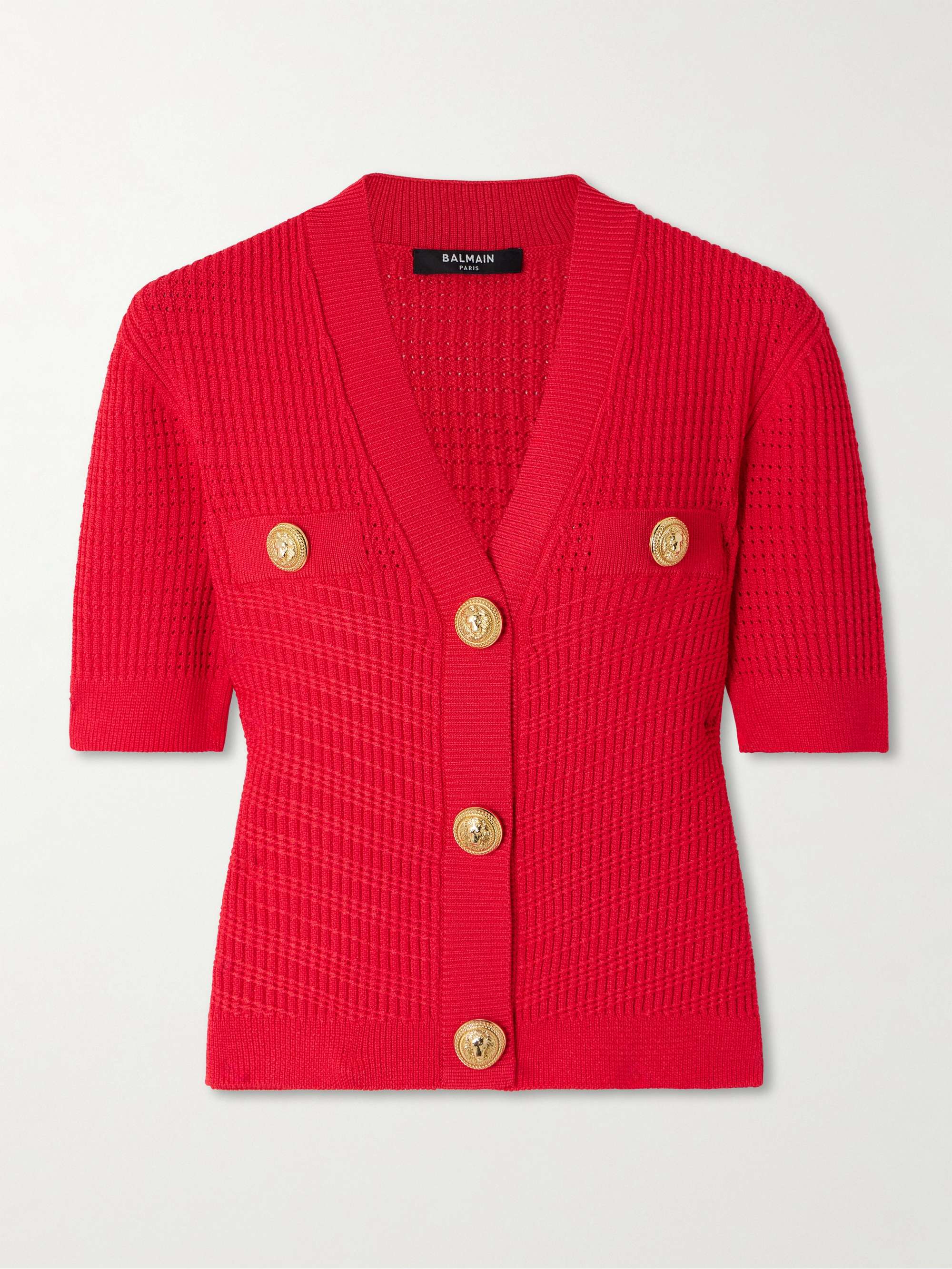 Cropped knitted cardigan view