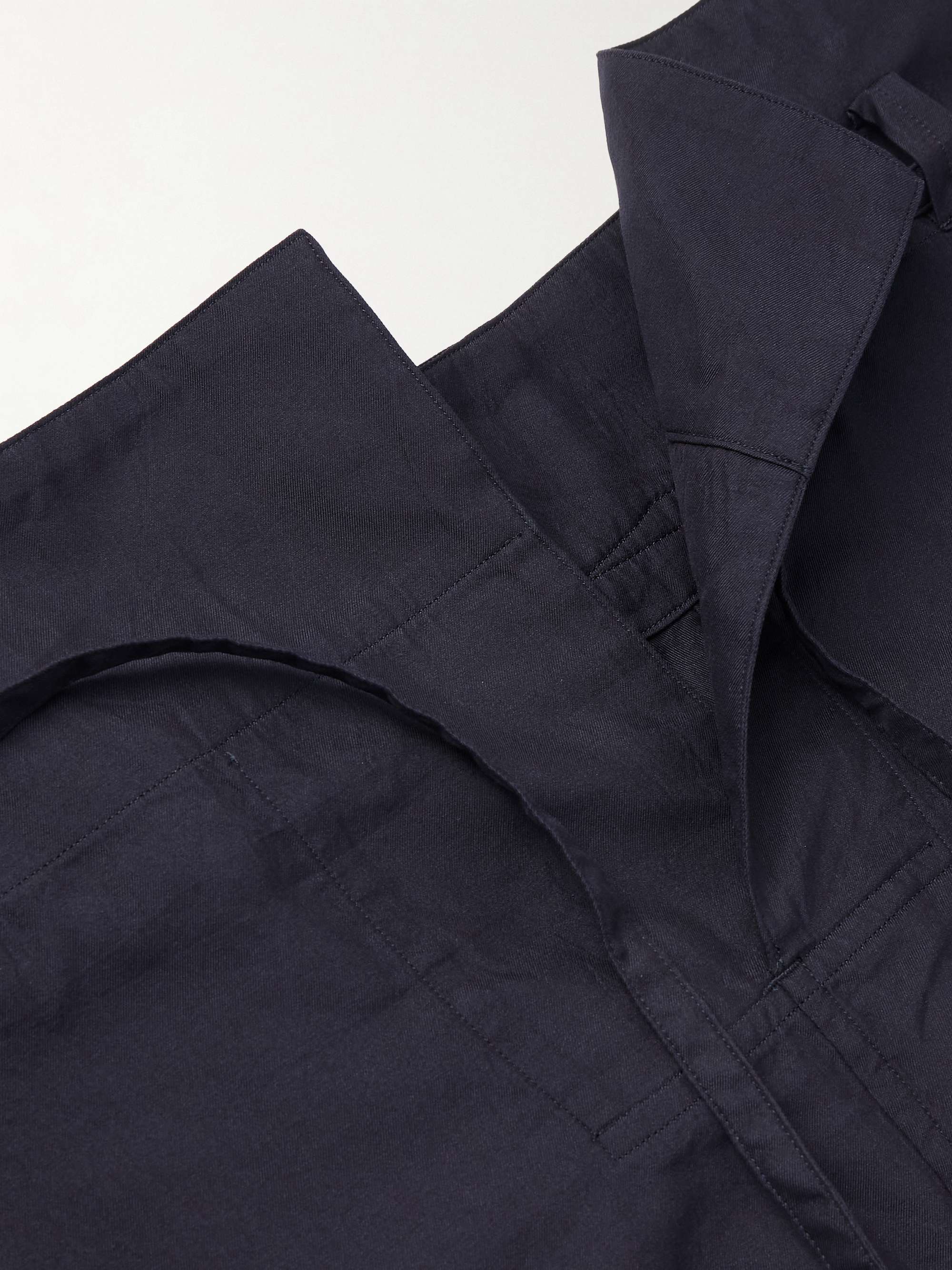 Traveller Easy Cotton and Silk-Blend Drawstring Trousers view