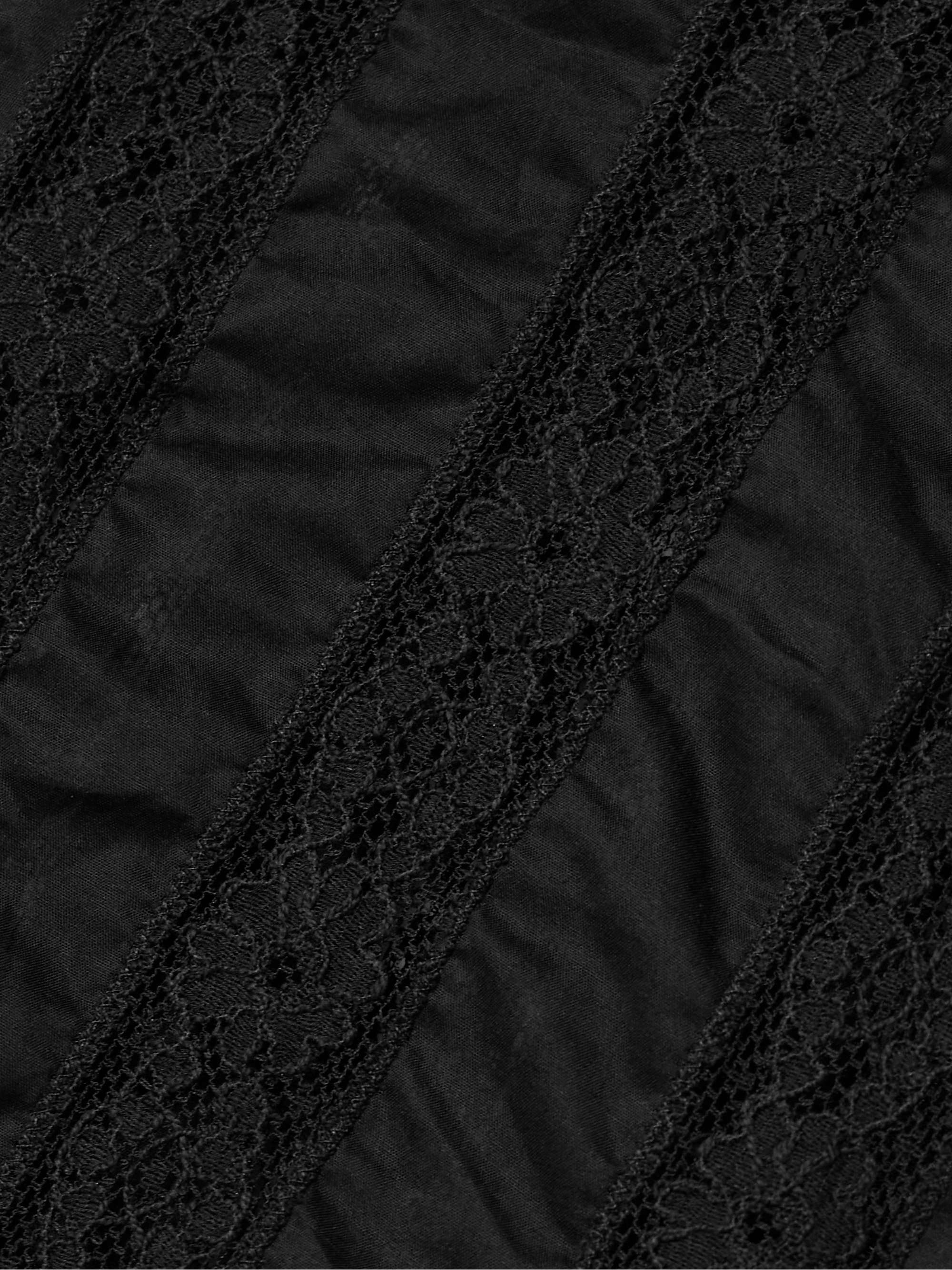 Radda ruffled paneled cotton-voile and lace top view