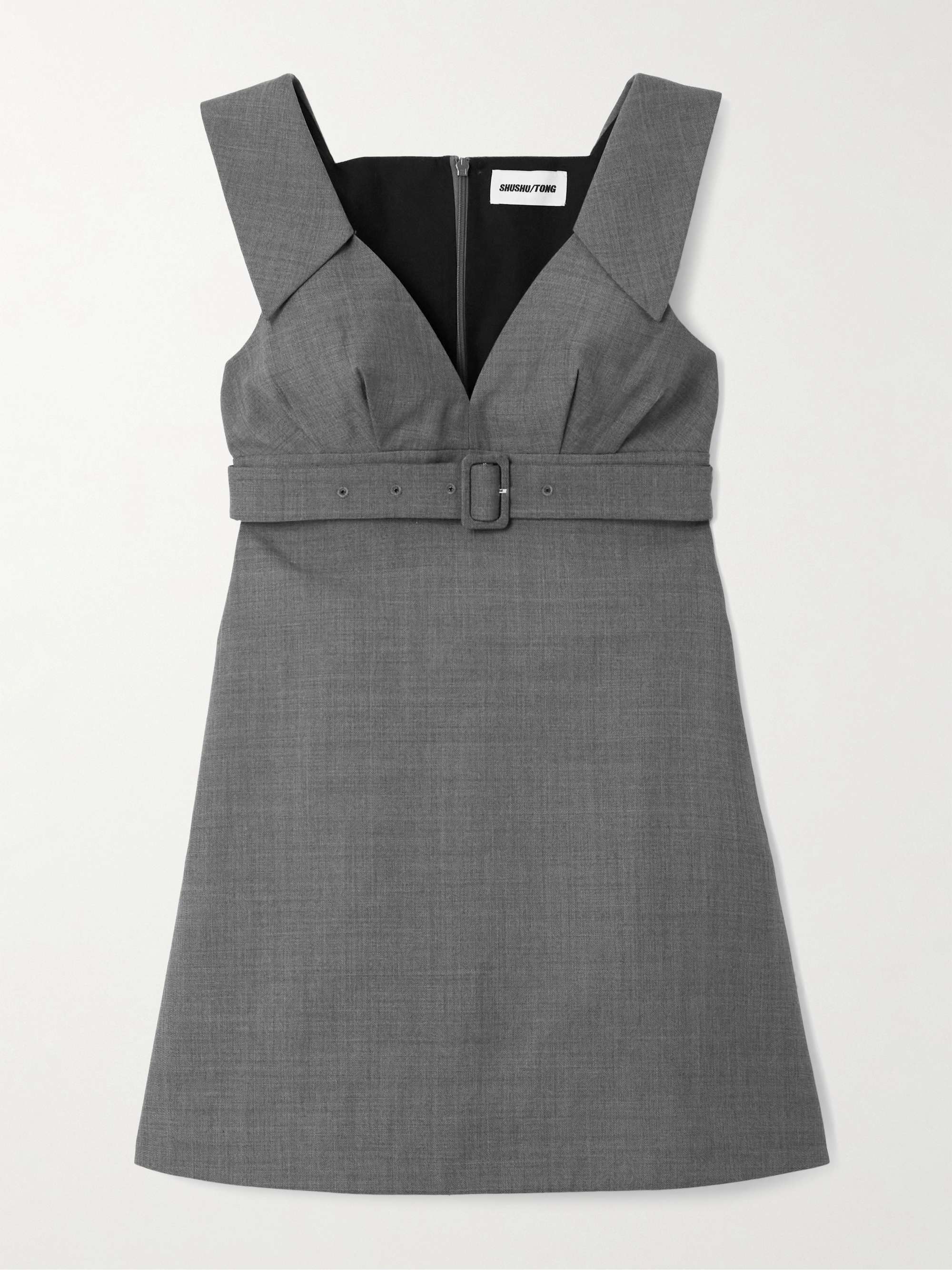 Belted woven mini dress view