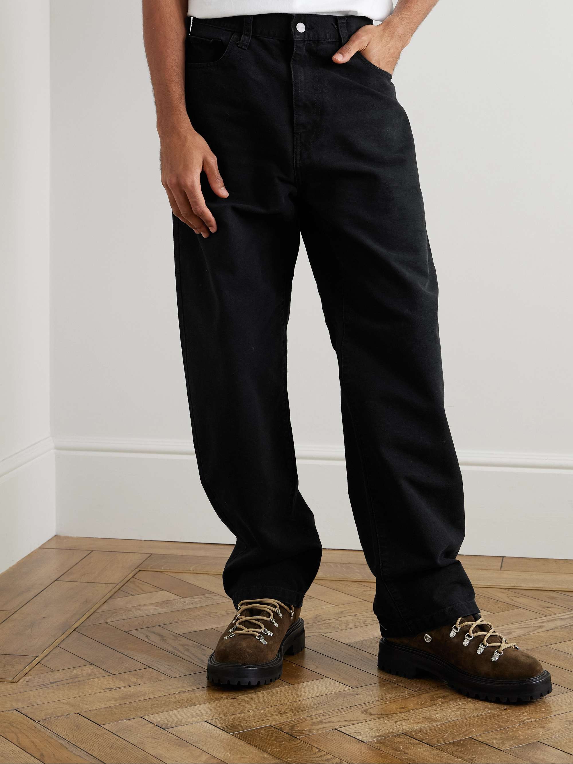 Landon Straight-Leg Organic Cotton-Canvas Trousers view