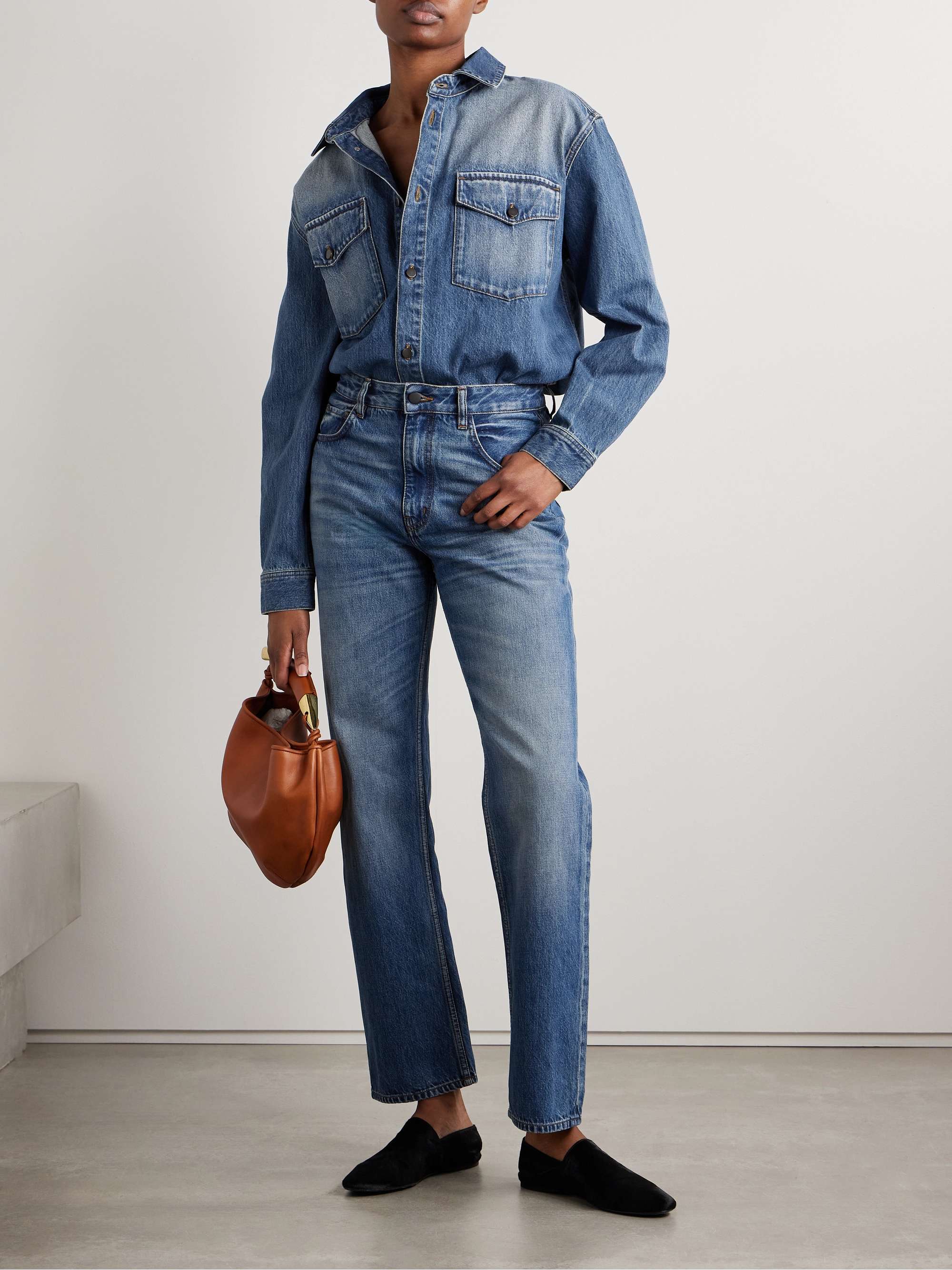 Farah high-rise straight-leg jeans view