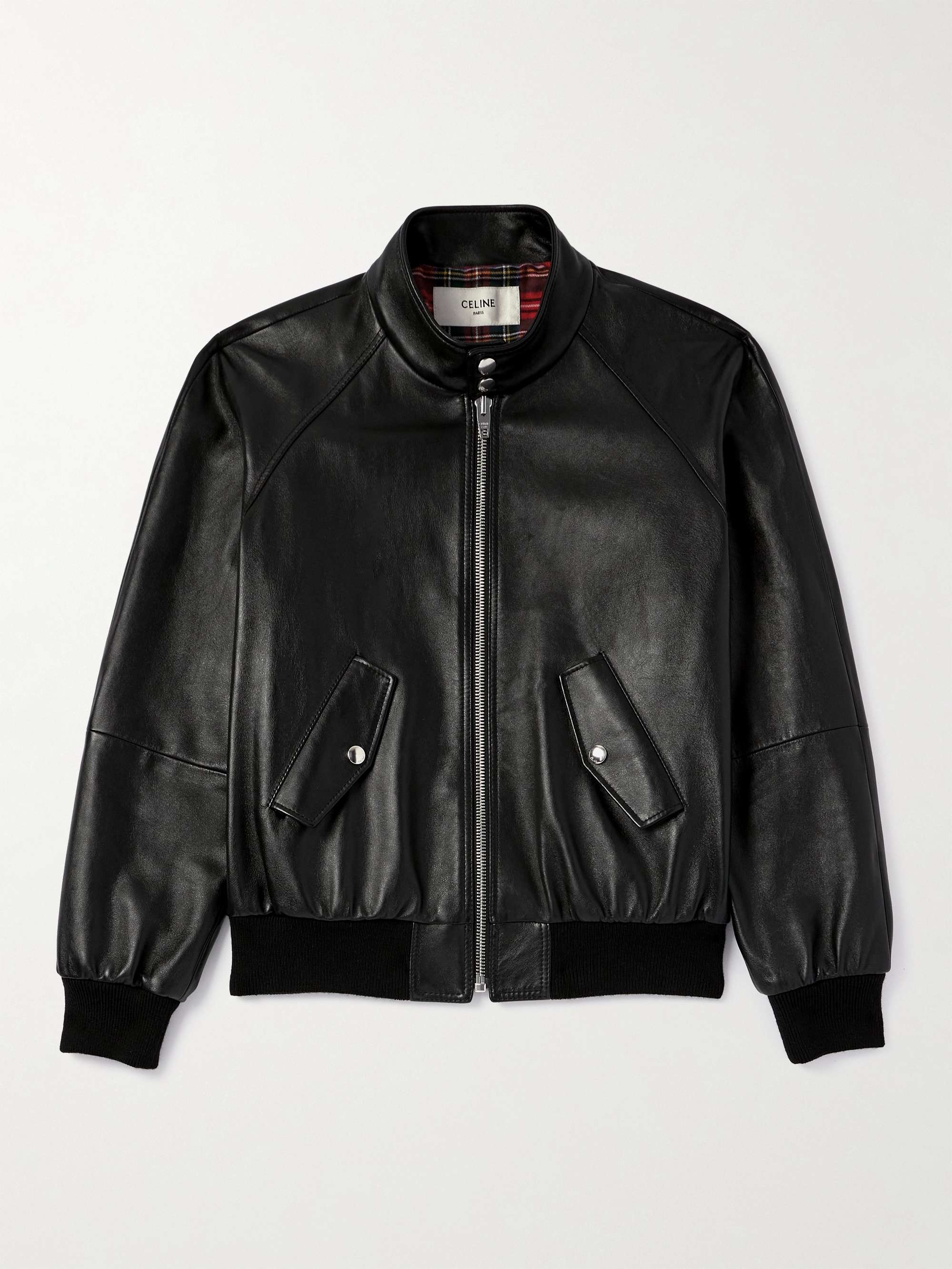 Slim-Fit Leather Blouson Jacket view