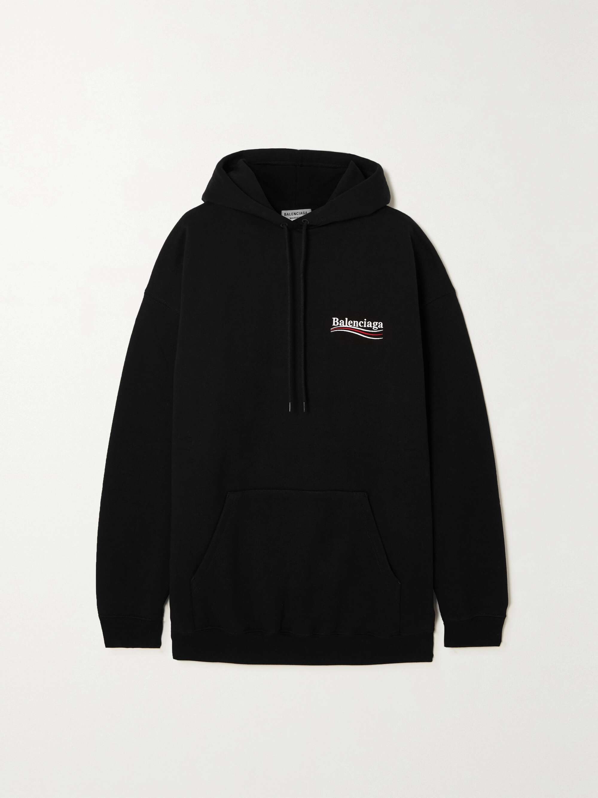 Embroidered printed cotton-jersey hoodie view