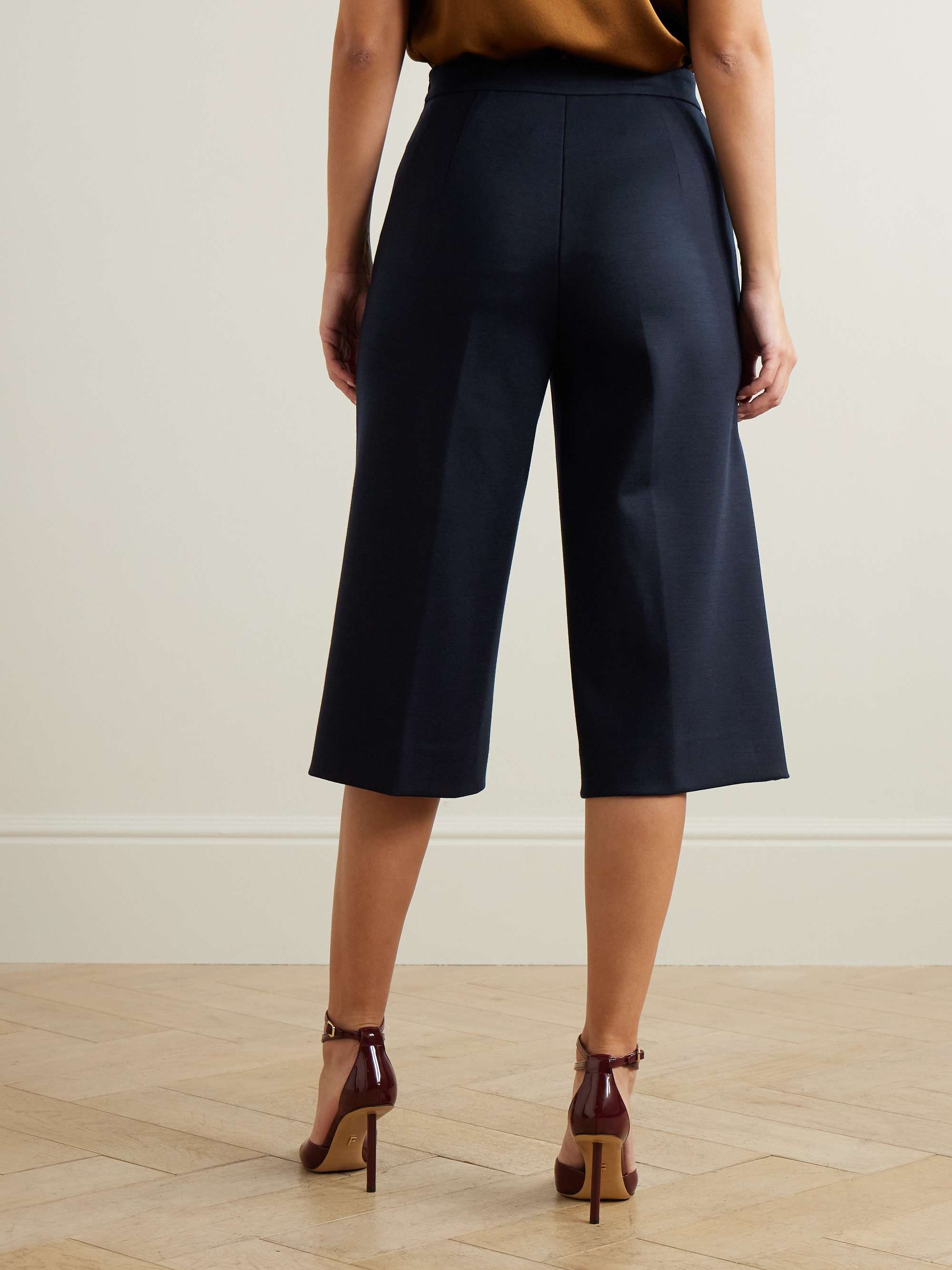 Valdez button-embellished wool-blend shorts view
