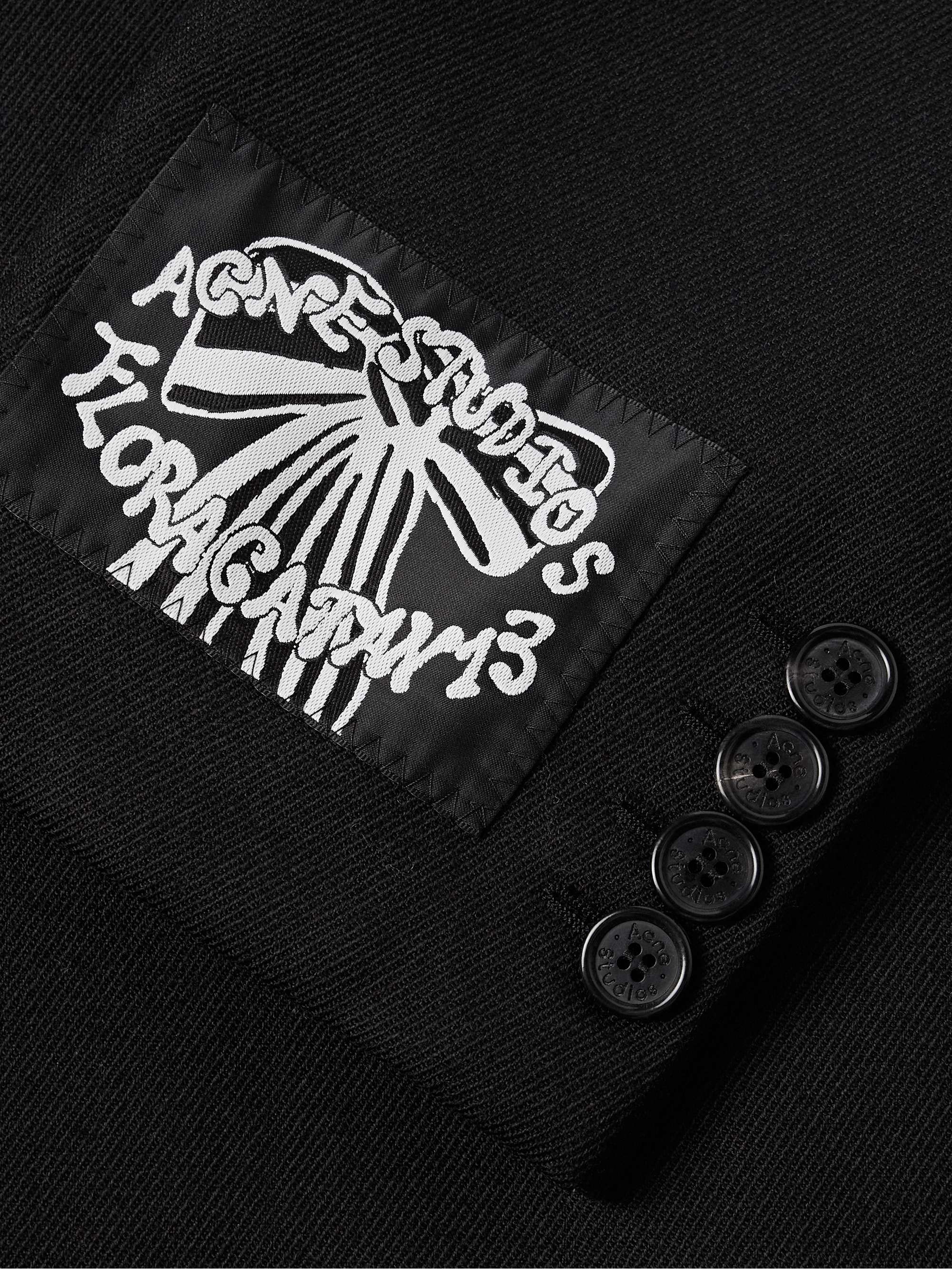 Oversized Logo-Appliquéd Wool-Twill Blazer view