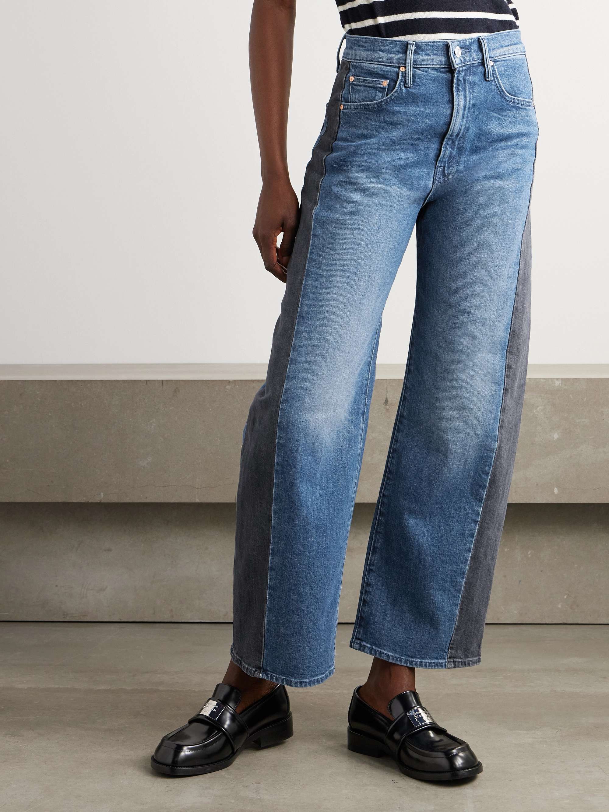 The Half Pipe Flood two-tone high-rise barrel-leg jeans view