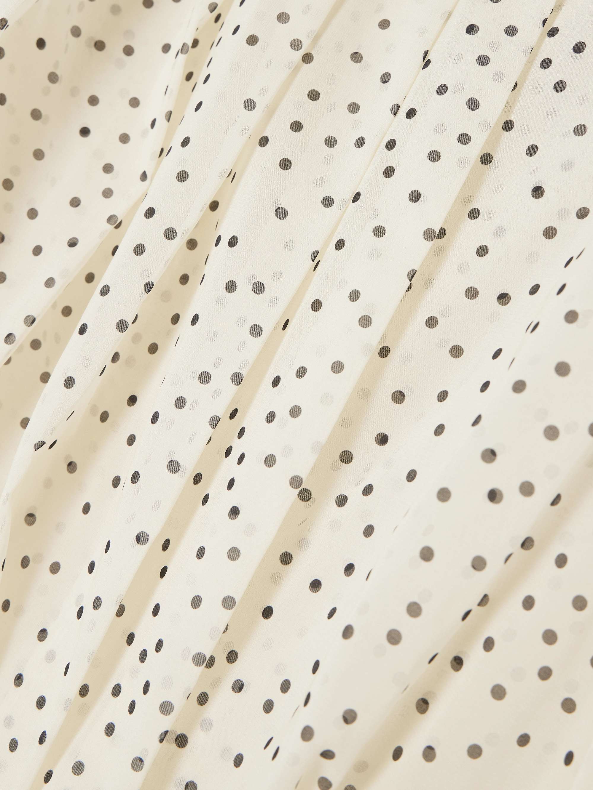 Asymmetric pleated polka-dot stretch-silk chiffon blouse view