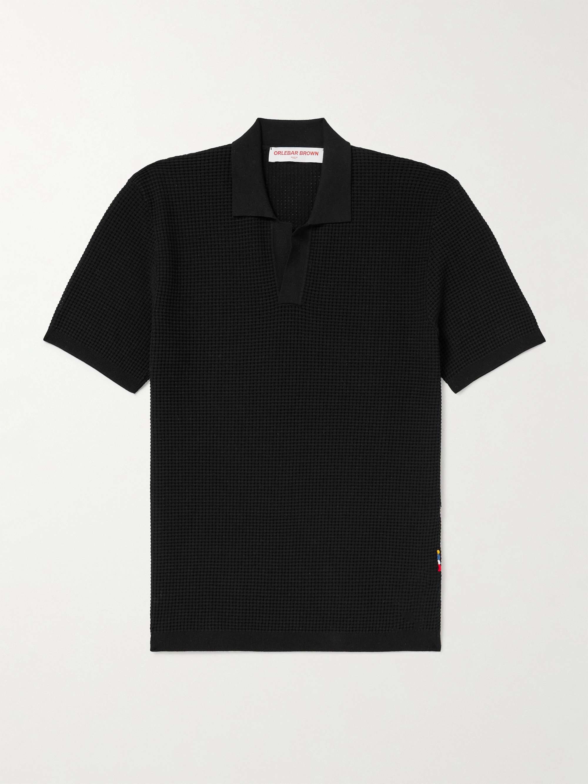 Roddy Waffle-Knit Polo Shirt view