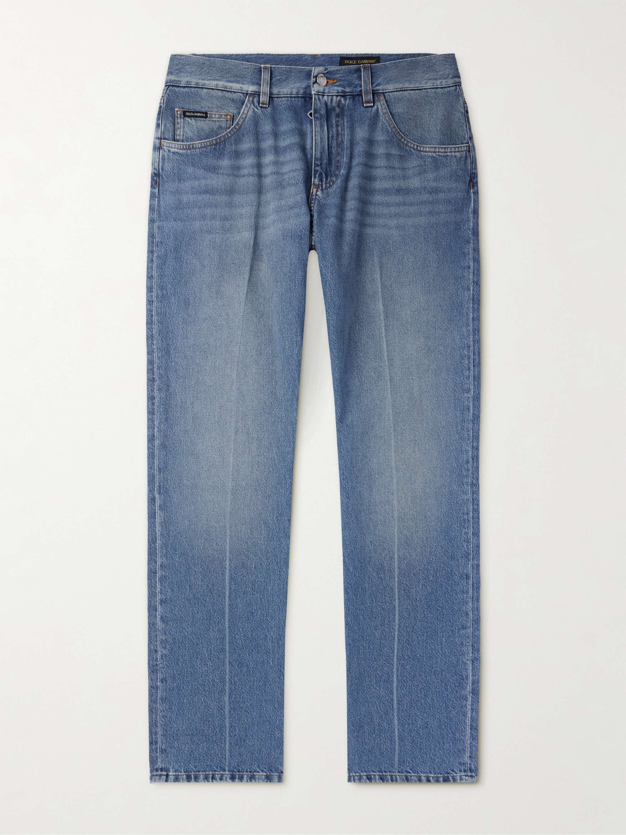Straight-Leg Logo-Appliquéd Jeans view
