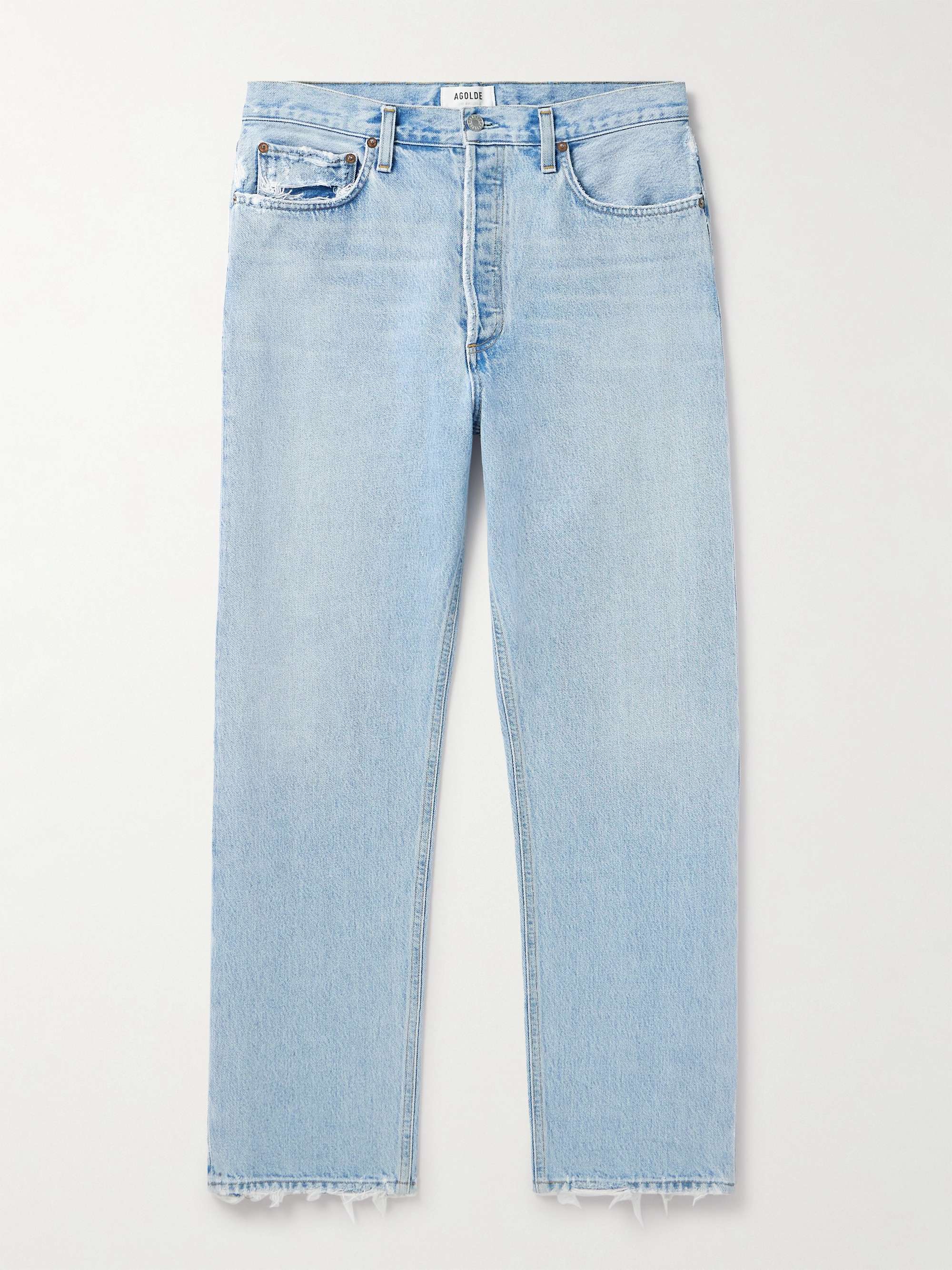 90's Straight-Leg Distressed Jeans view