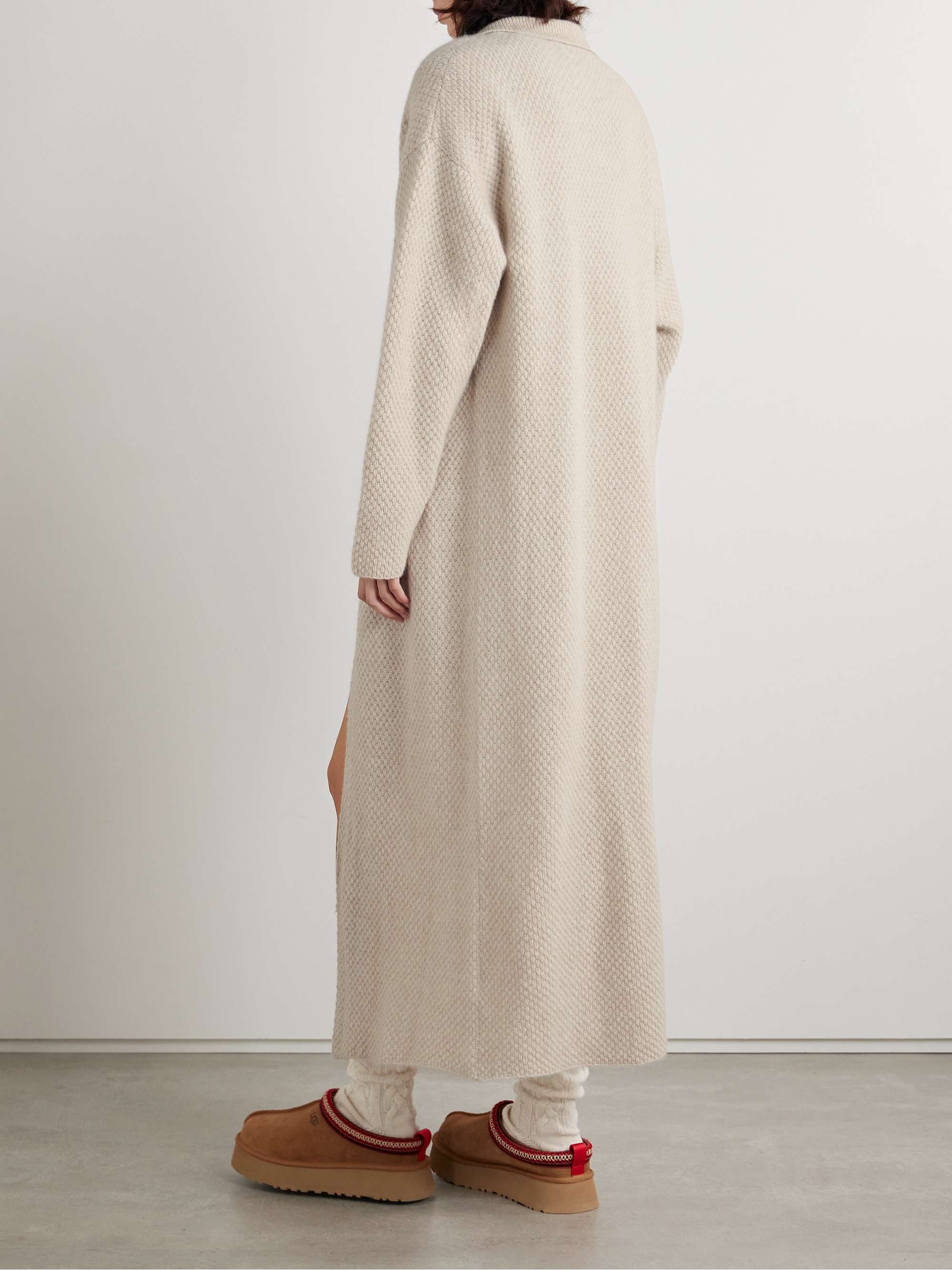 Waffle-knit cashmere cardigan view