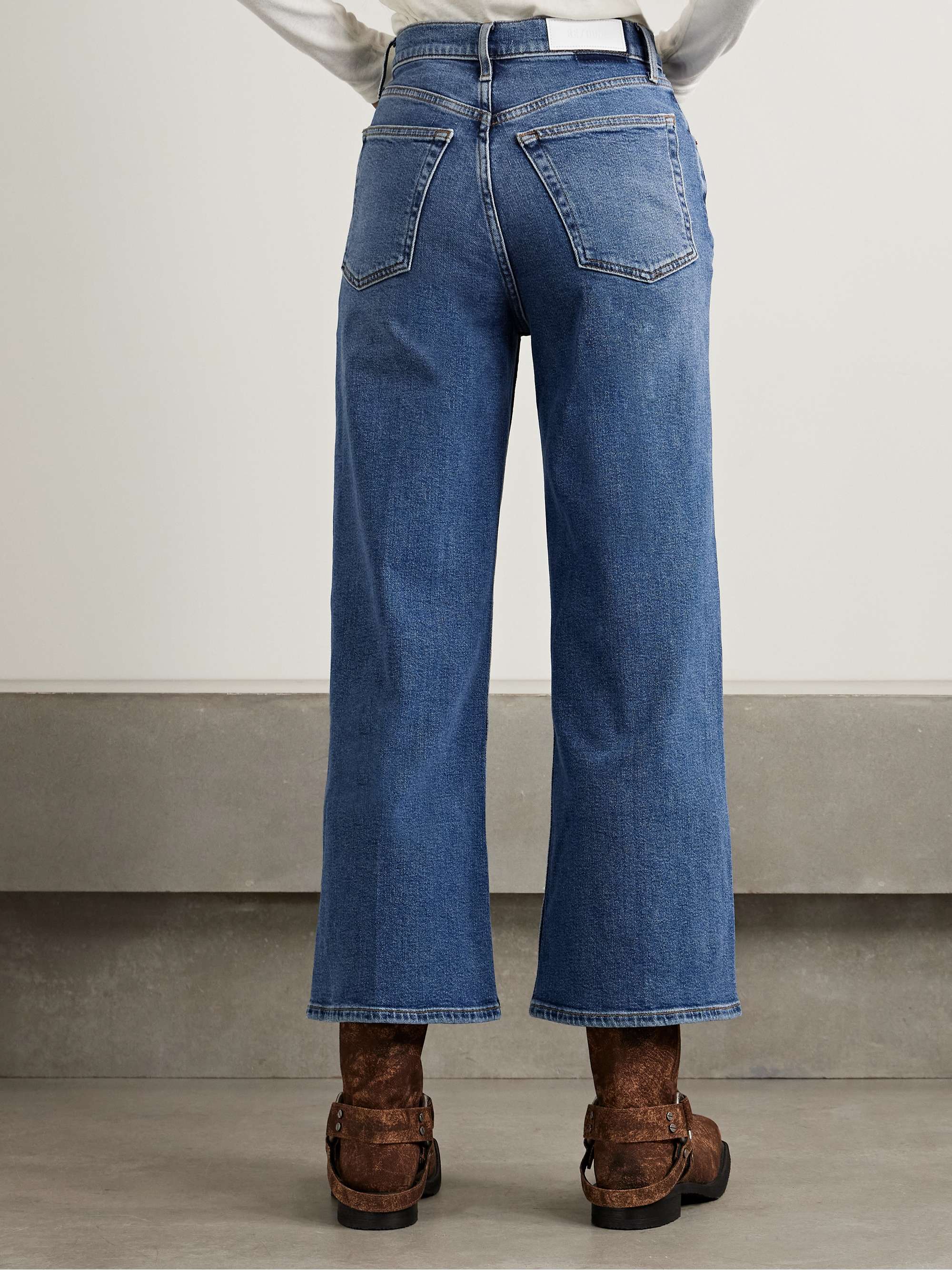 Cropped high-rise wide-leg jeans view